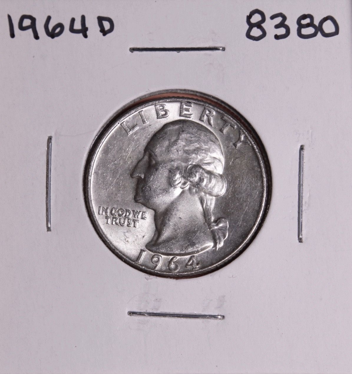 1964 D WASHINGTON QUARTER #8380 - For Sale, Buy Now Online - Item #836103