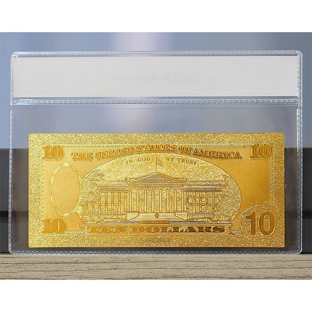 100mg 24K Gold 2009 $10 Ten Dollar Bill Federal Reserve Banknote 