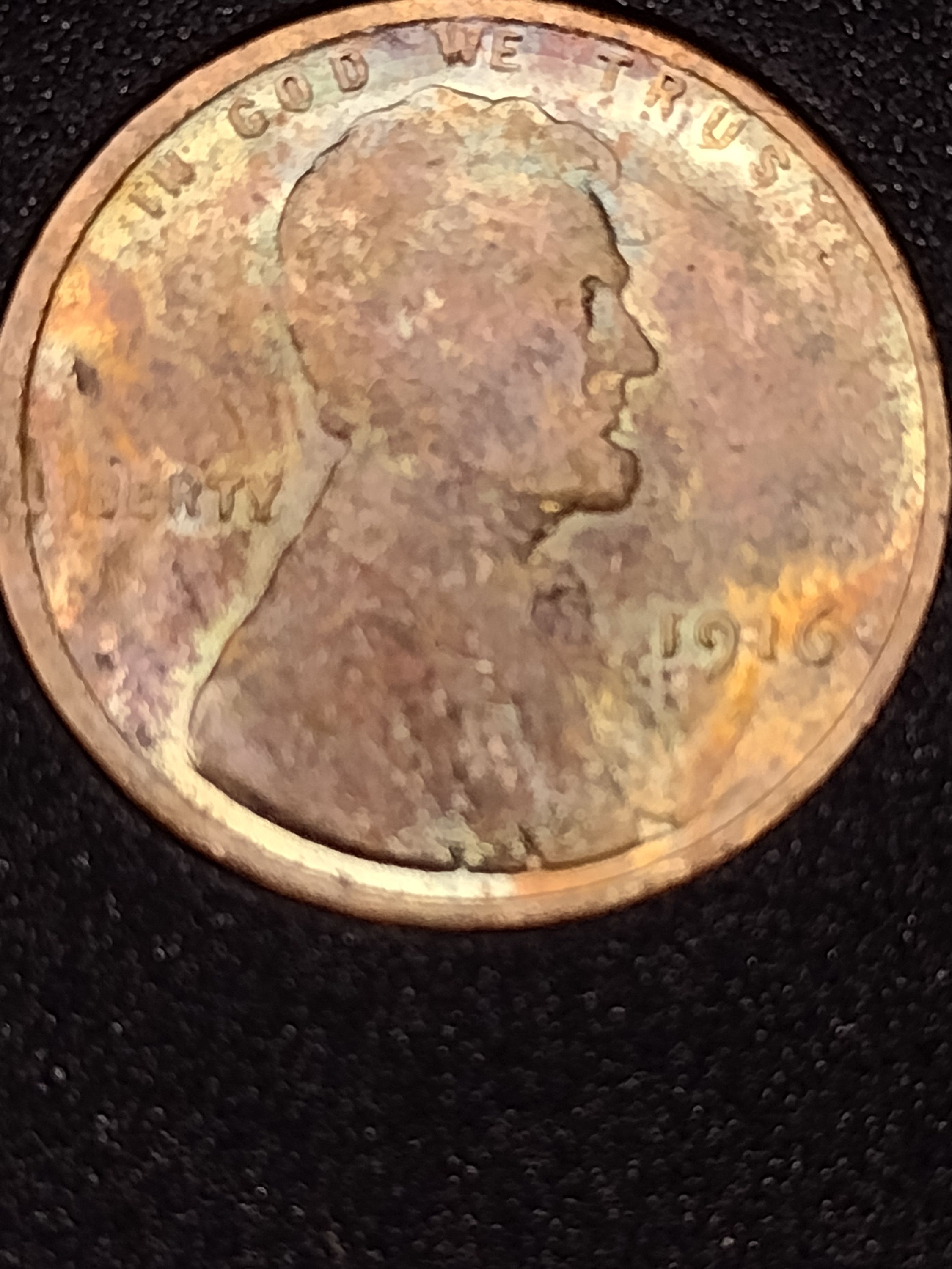 Toned 1916 Wheat Penny - For Sale, Buy Now Online - Item #844185