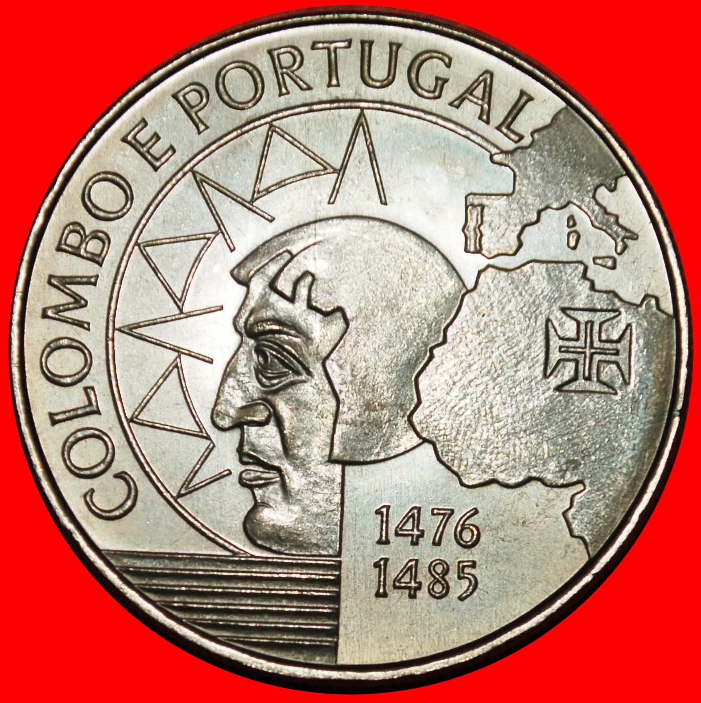 COLUMBUS (1451-1506): PORTUGAL ★ 200 ESCUDOS 1991 MAP 1476 1485 UNC ...