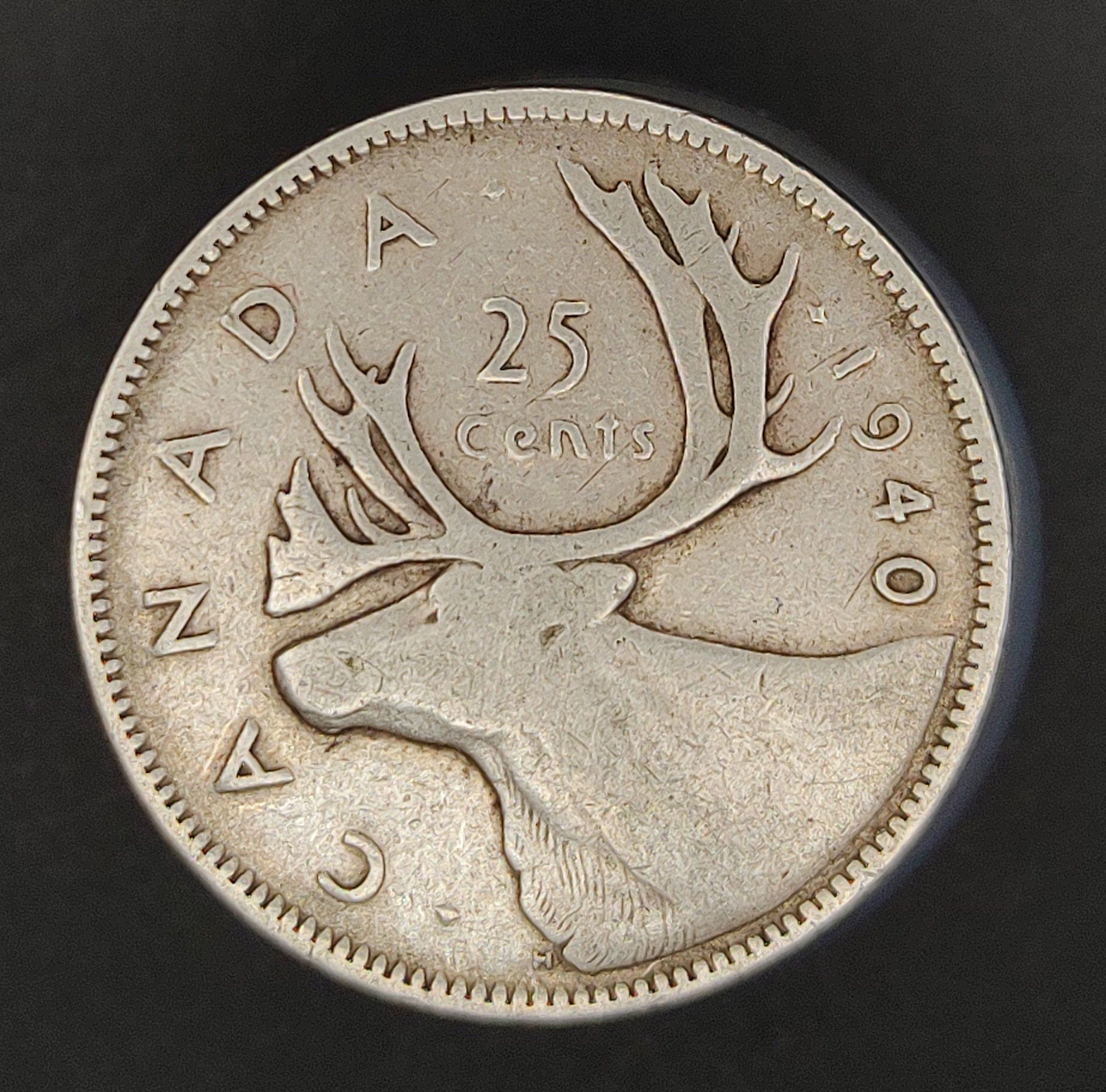 1940 Canadian 25 Cent Coin - Free Shipping for additional coins ...