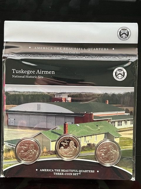 2021-S Tuskegee Airmen National Historic Site - 3 Coin Quarter Set P,D