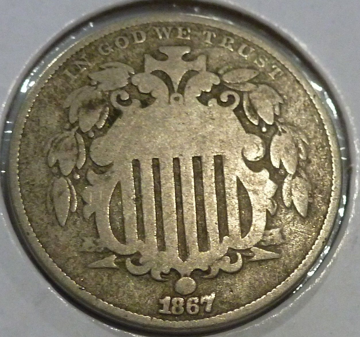 1867 SHIELD NICKEL WITH-OUT RAYS VERY FINE # 400-07 - For Sale, Buy Now ...