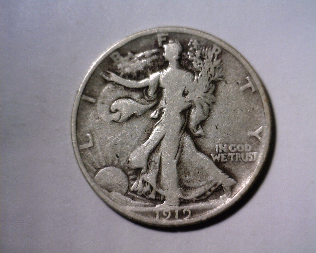 1919 SILVER WALKING LIBERTY HALF DOLLAR CIRCULATED NICE LOOKING COIN ...
