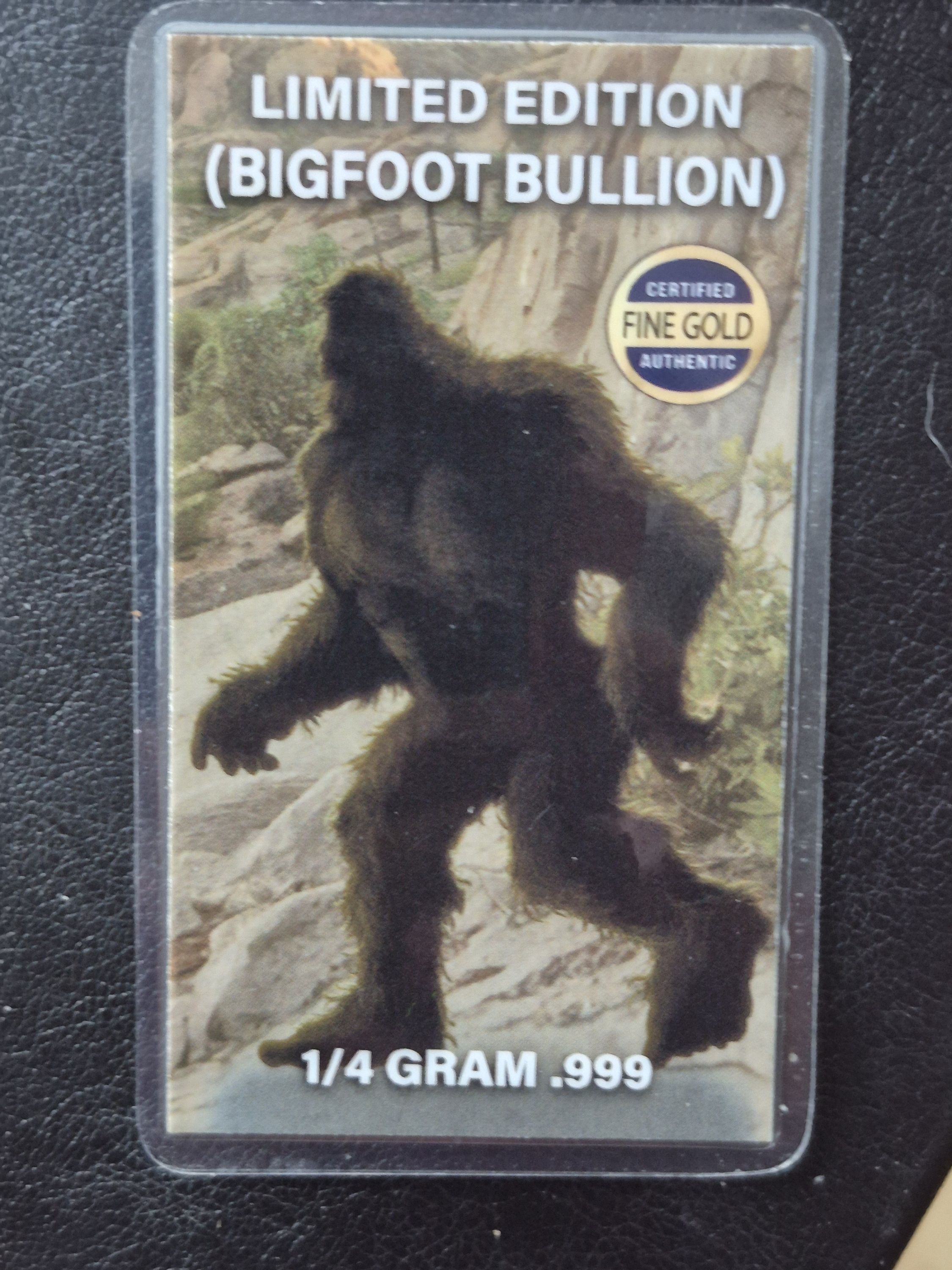 2024 1/4 GRAM 999 GOLD quot BIGFOOT quot LIMITED EDITION W / ASSAY For Sale