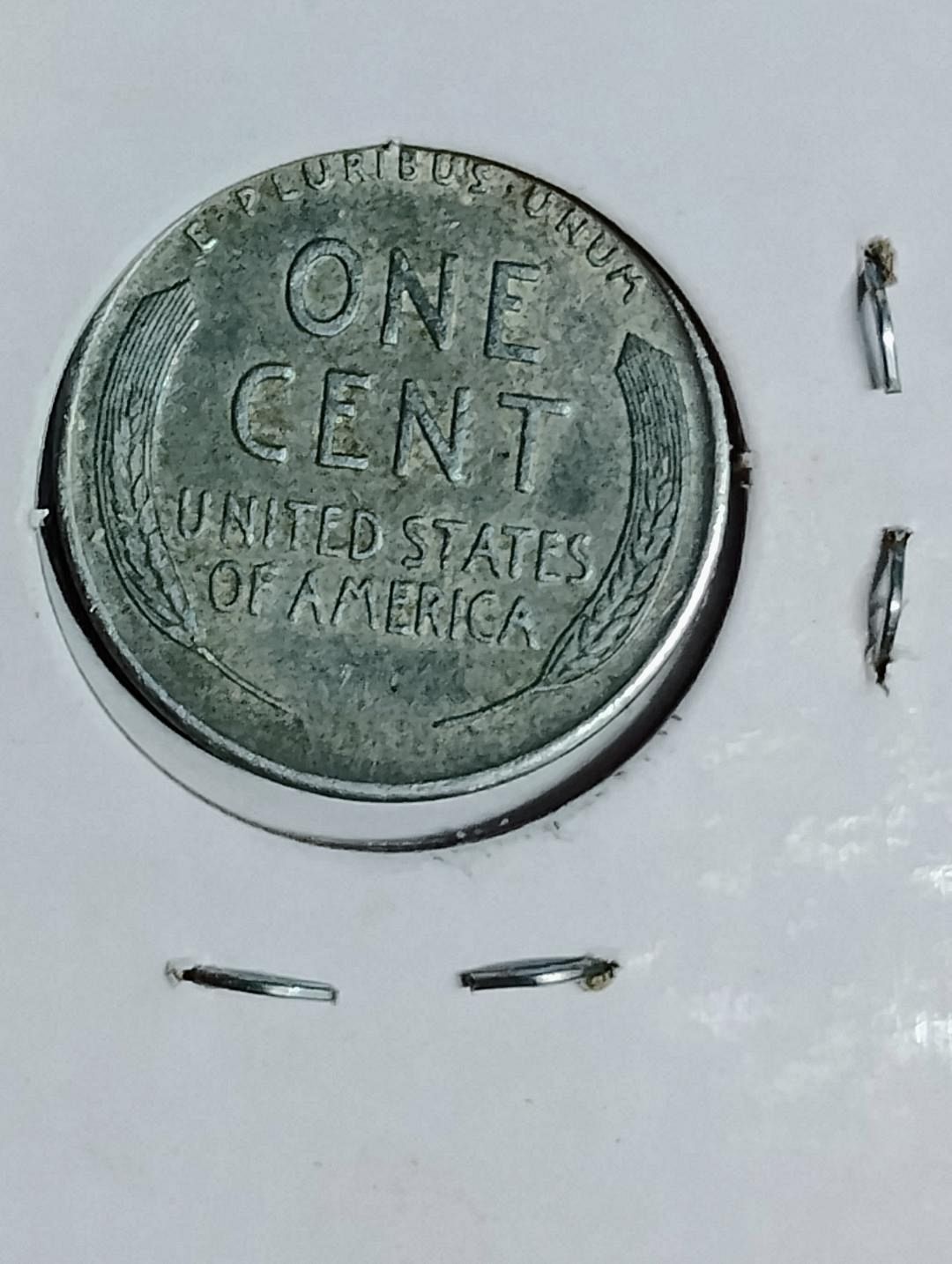 プロクーン 1943-D LINCOLN WHEAT CENT XF-45 STRUCK THROUGH ON OBVERSE