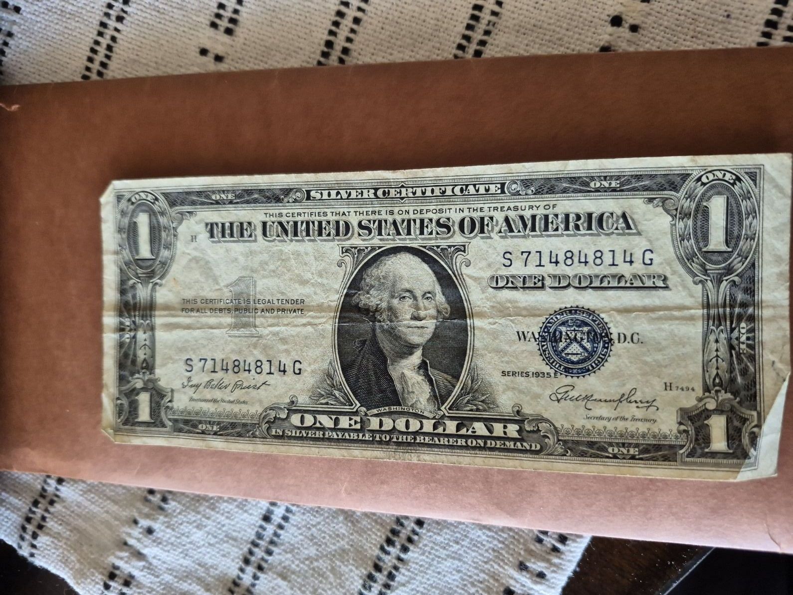 1935 E1 Dollar Silver Certificate For Sale Buy Now Online Item #937527