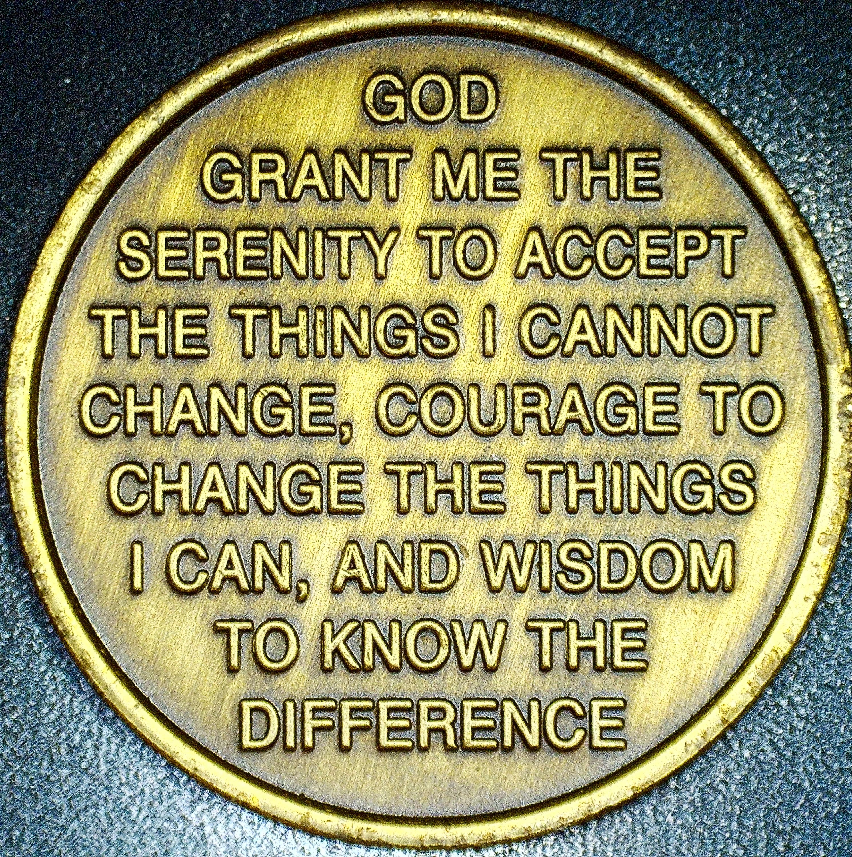 One Day At A Time Earth Sun Serenity Prayer Bronze Recovery Medallion ...