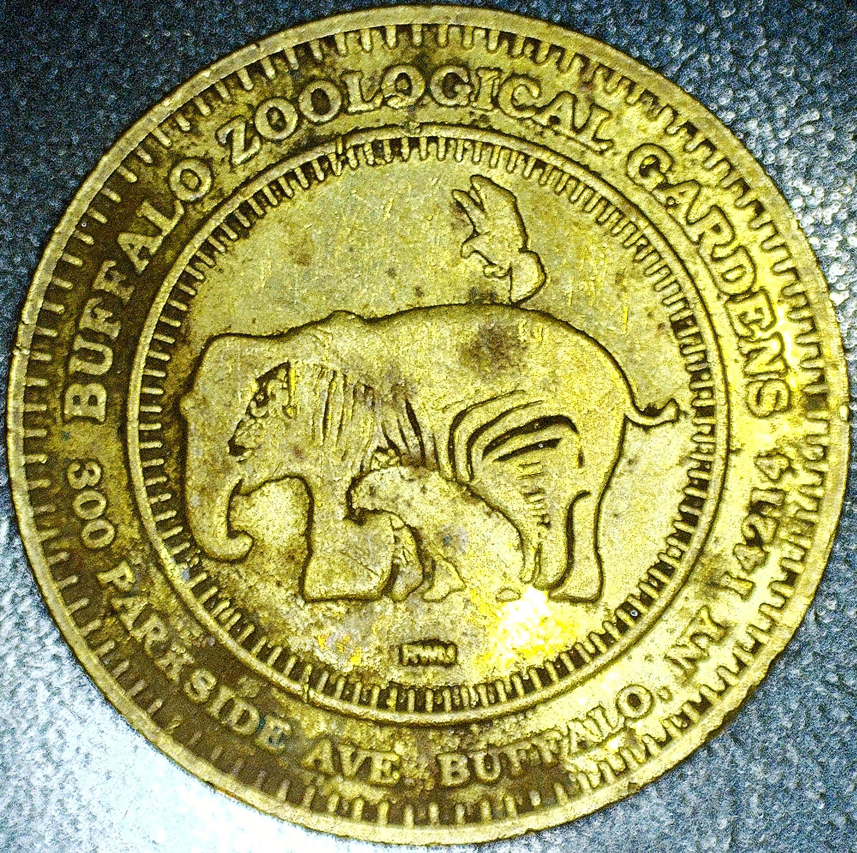 Animal Ride Coin VINTAGE Buffalo Zoological Gardens Buffalo, NY Carousel Ride Token ...