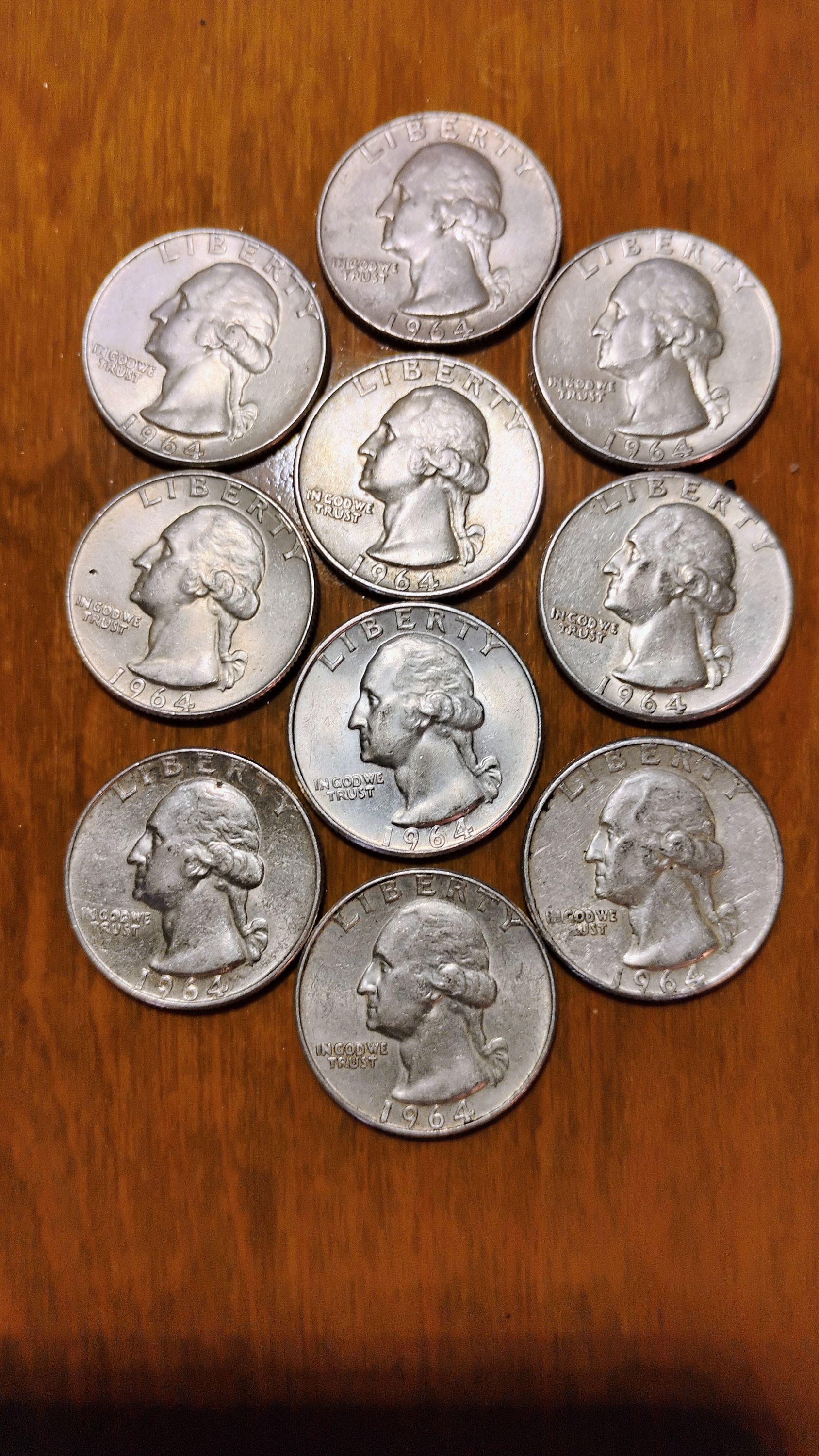 TEN 1964 - P & D SILVER QUARTERS*******BELOW SILVER VALUE!******* - For ...