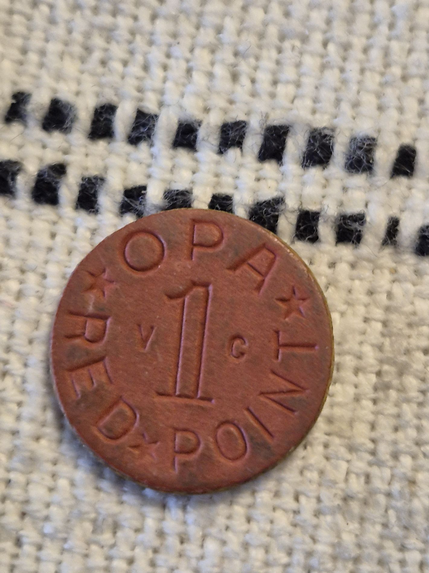 1944-45 OPA- Red Point Token Letters