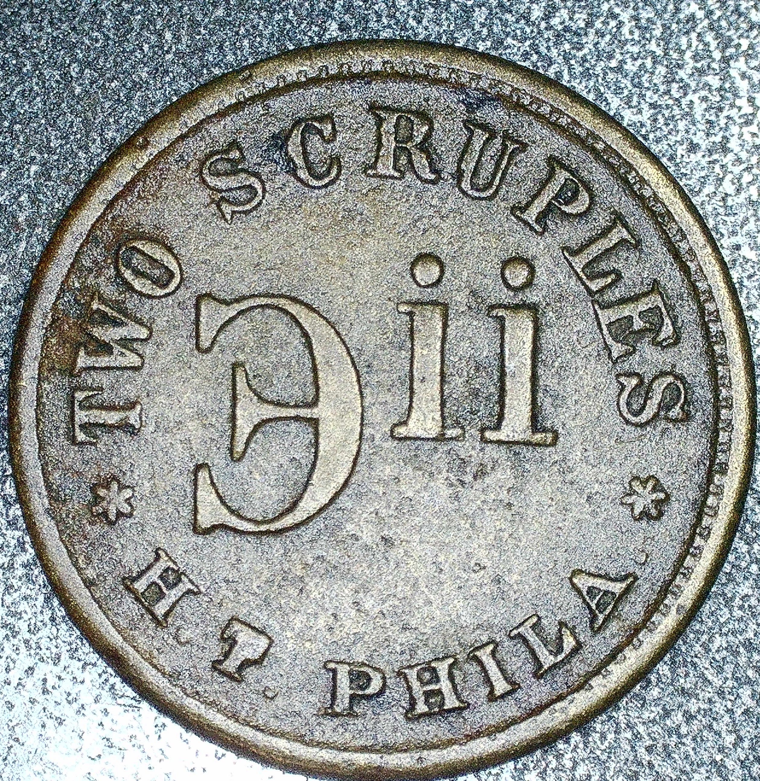 New York, NY Two Scruples H.T. Phila H. Troemner Token TC-665004 - For ...