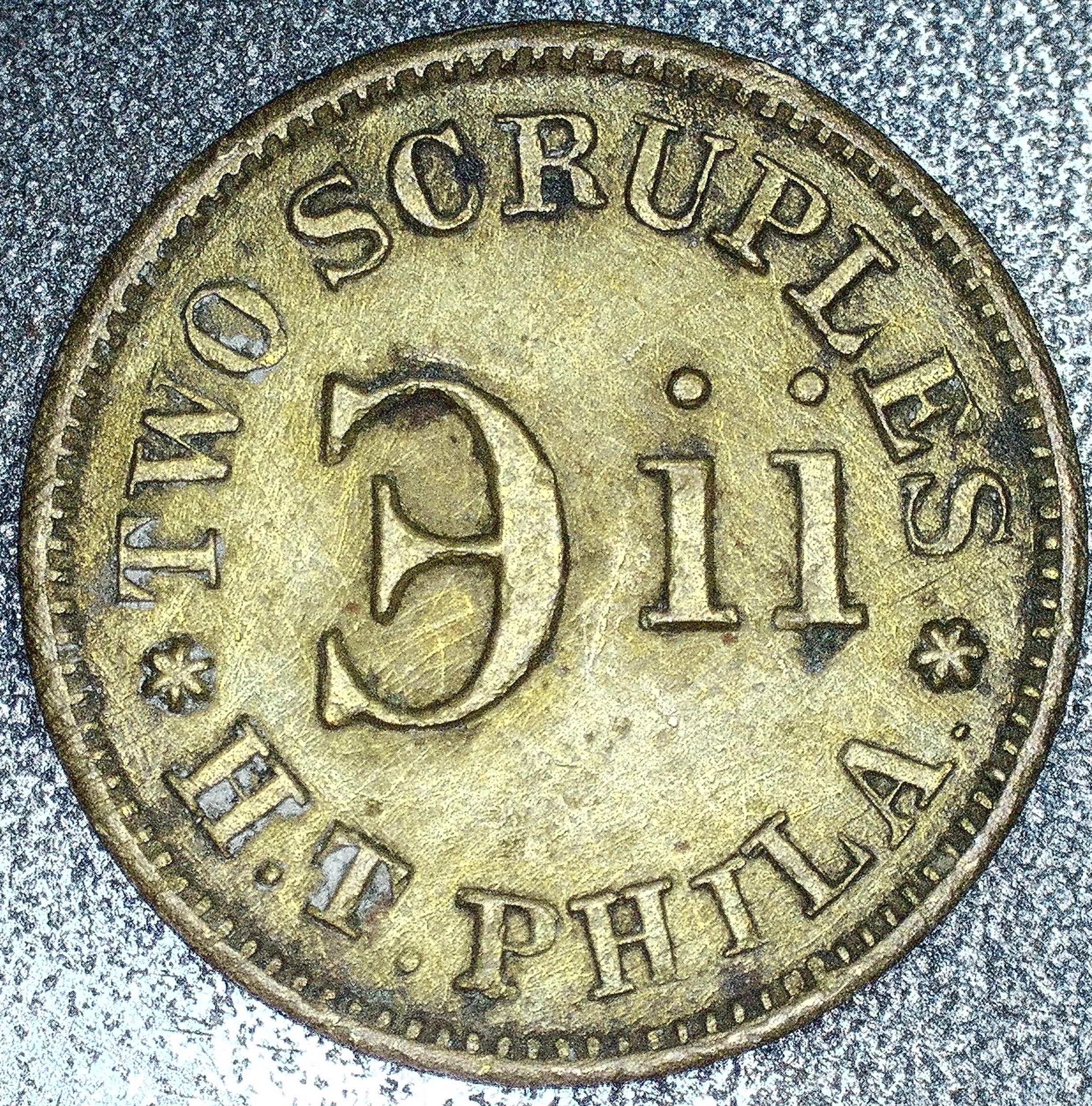 New York, NY Two Scruples H.T. Phila H. Troemner Token TC-665004 - For ...
