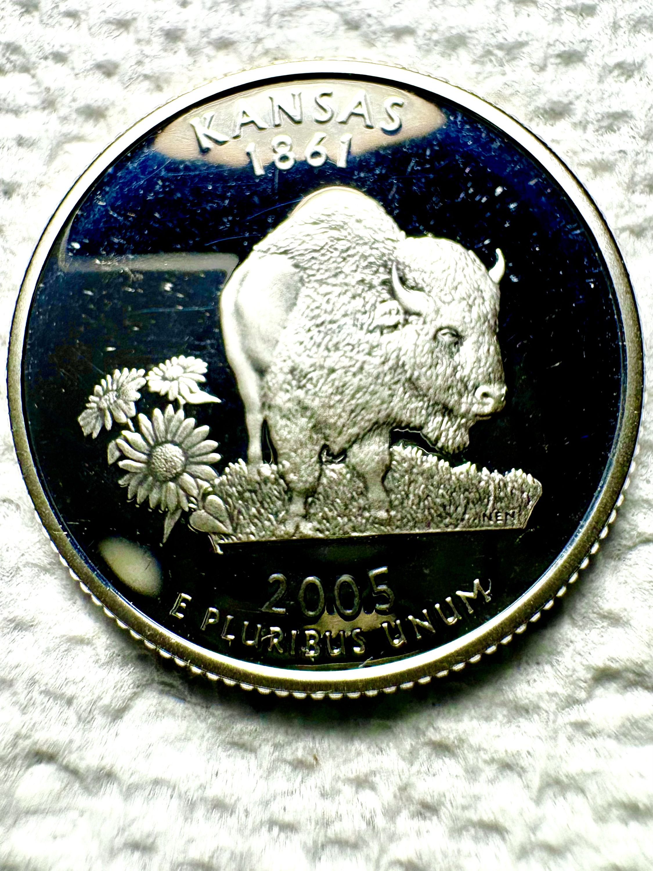 2005-S Kansas State Quarter Ultra Cameo Silver Proof from Silver Mint ...