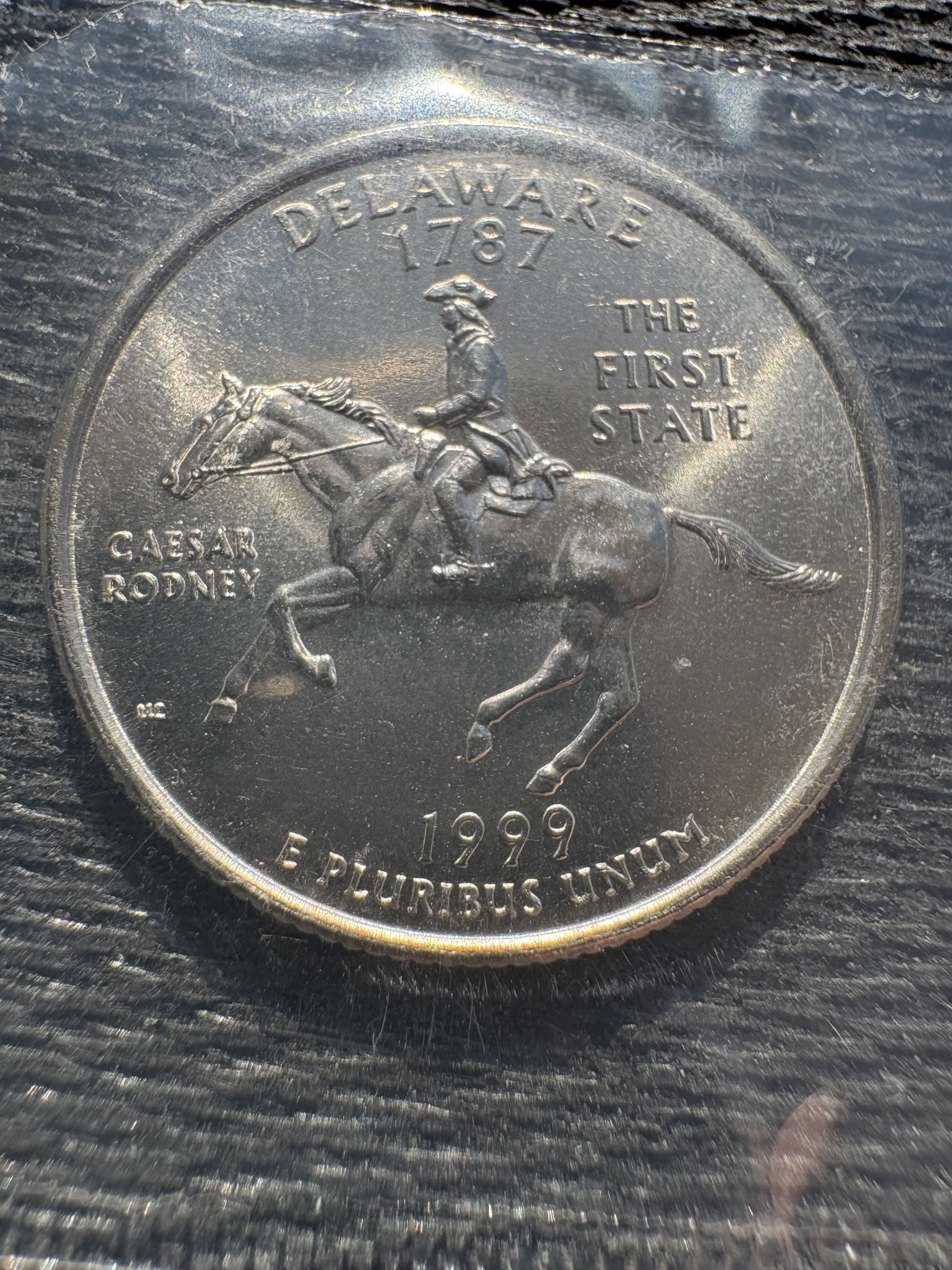 1999-P Delaware Statehood Quarter In Mint Cello BU First Coin of Series ...