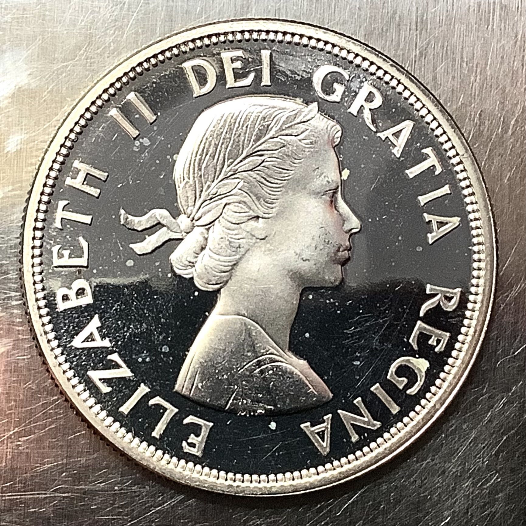 1964 Canada .800 Fine Silver Dollar Lustrous Choice PL BU KM58 w