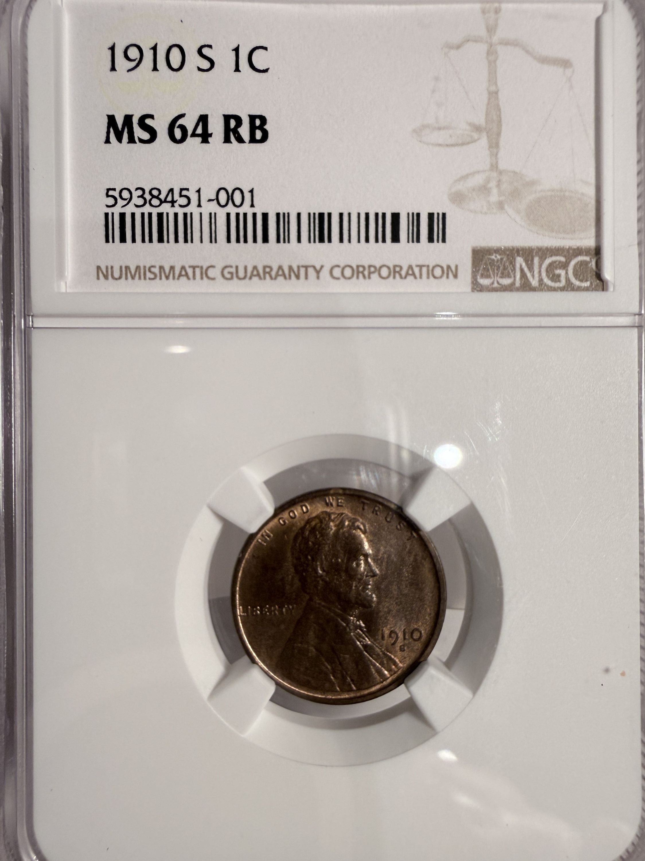 1910-S Lincoln Wheat Cent, MS64RB NGC (13108) - For Sale, Buy Now