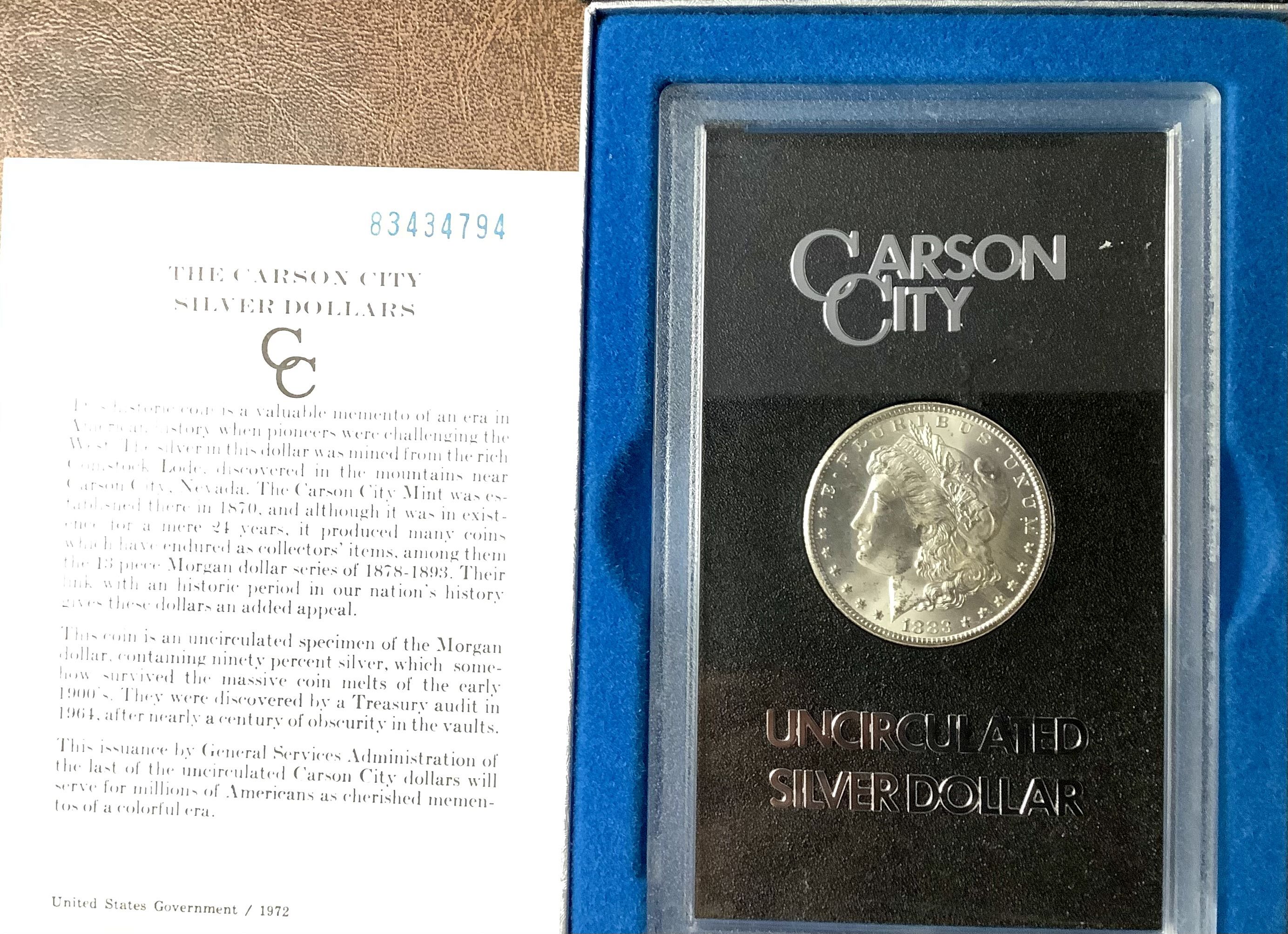 1883-CC Morgan Silver Dollar GSA Hard Pack Choice BU w/ OGP Box