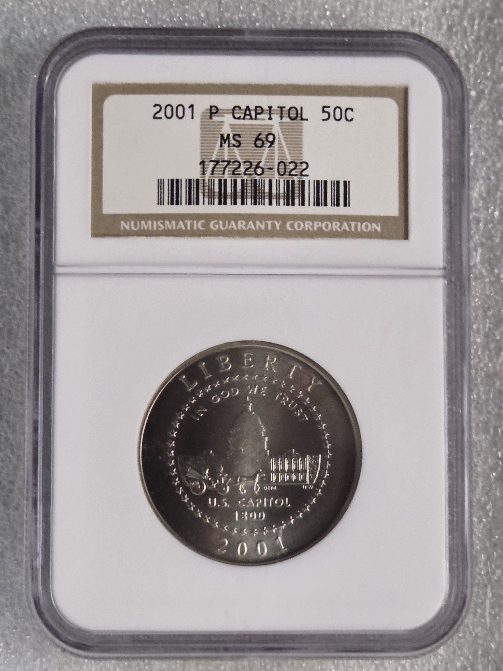 2001 P Capital Commemorative Half Dollar MS 69 NGC Certified