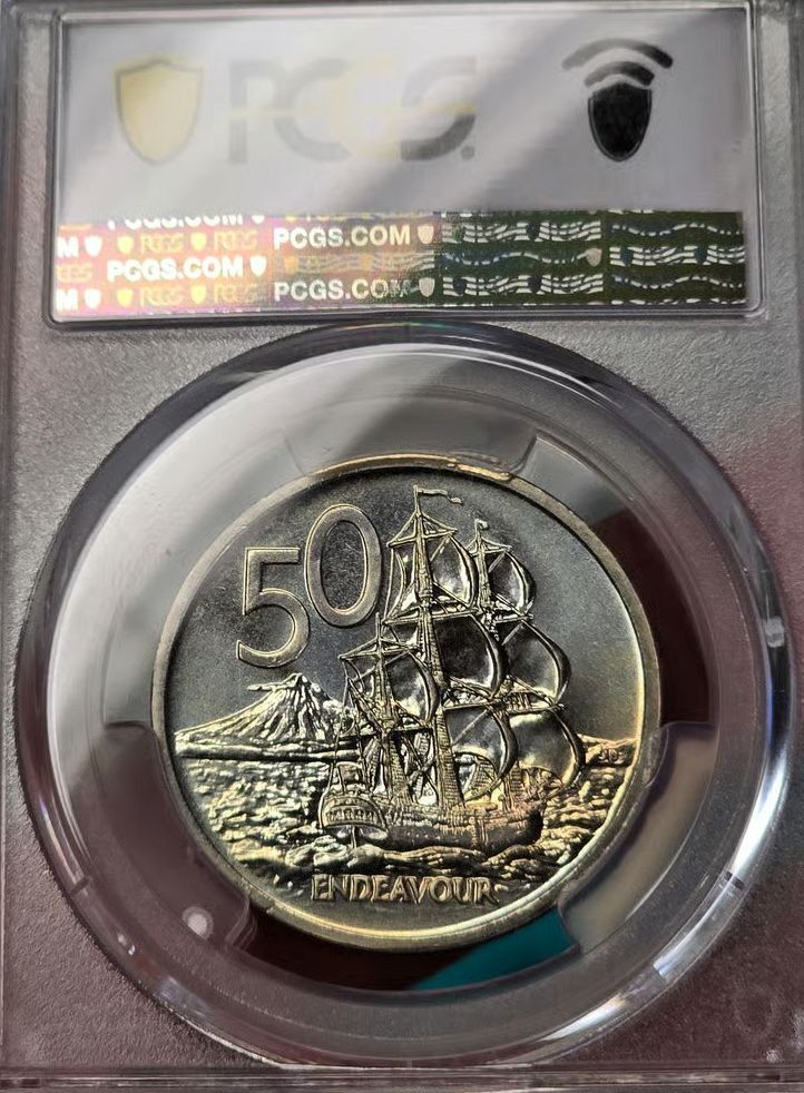1968 50 Cent PCGS PL67 New Zealand; Superb Gem Beauty w/RAINBOW
