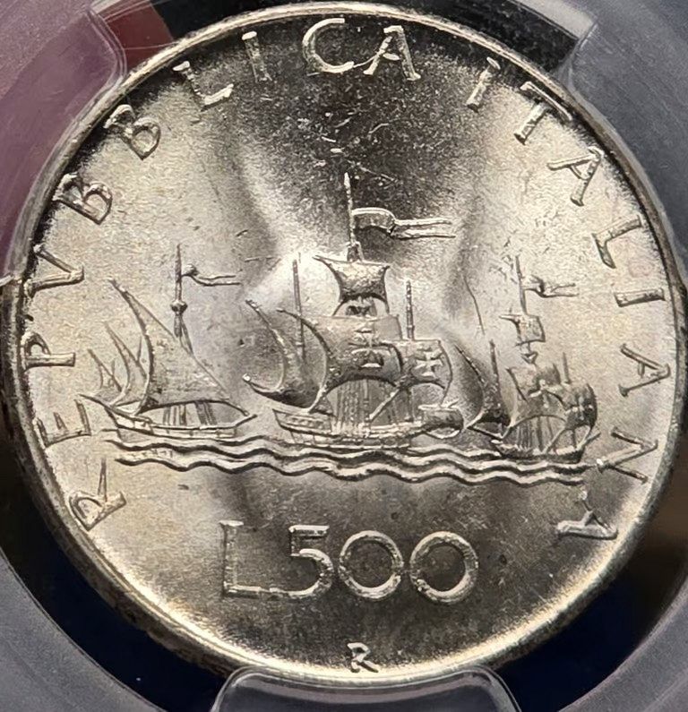 1967-R ITALY 500 Lire Silver - PCGS MS64; Rare Vintage European