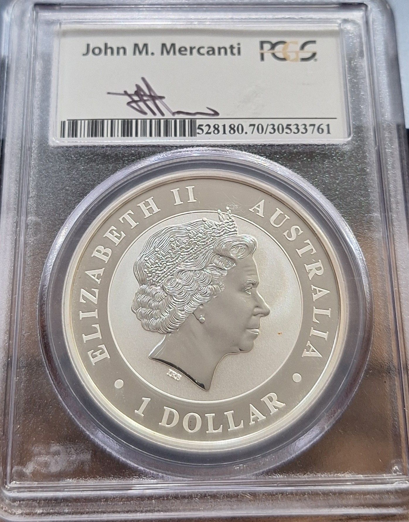 2014 Australia Wedged Tail Eagle Silver Dollar Mercanti Signed