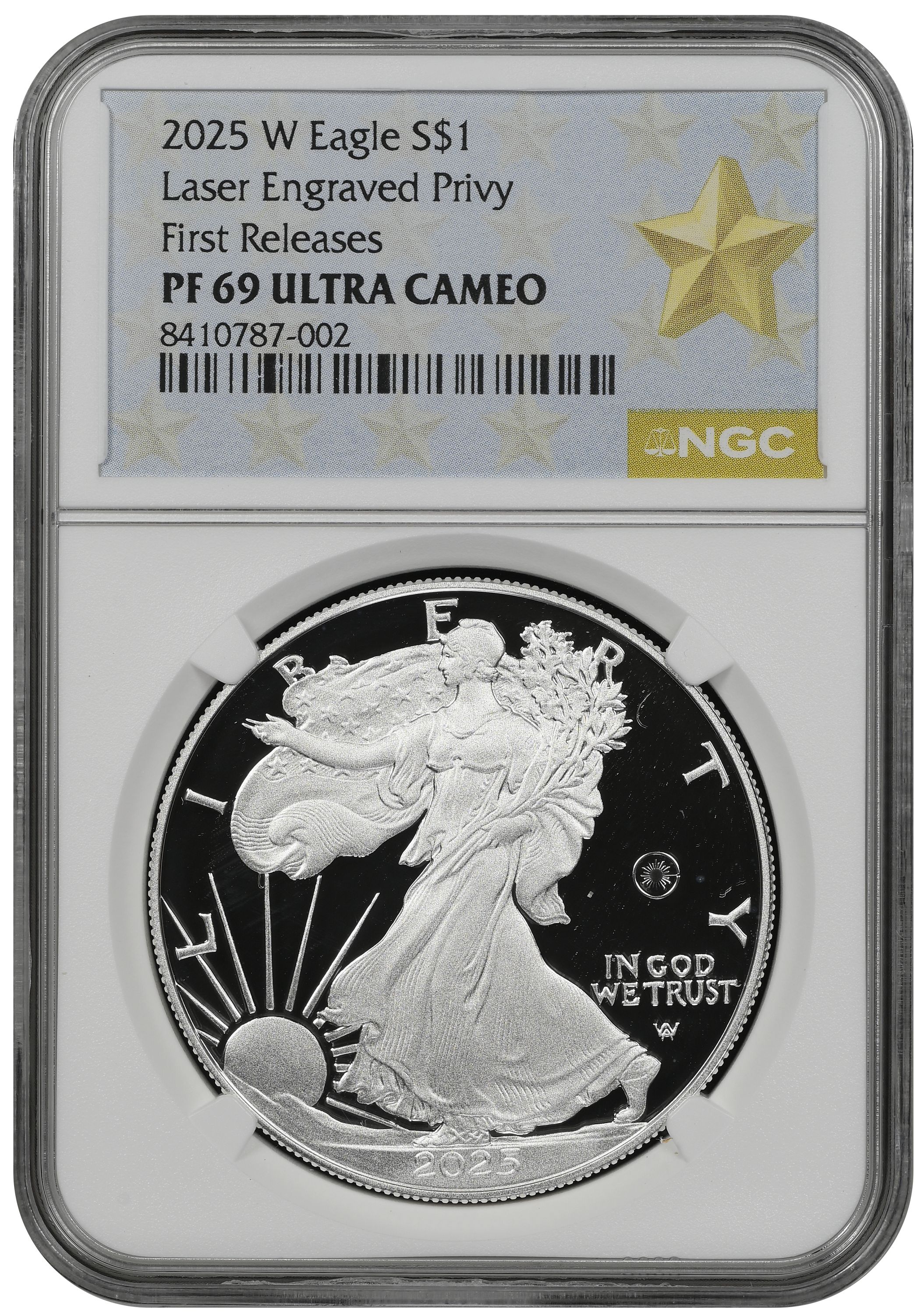 2025-W American Silver Eagle Laser Beam Privy NGC PF69 Ultra Cameo