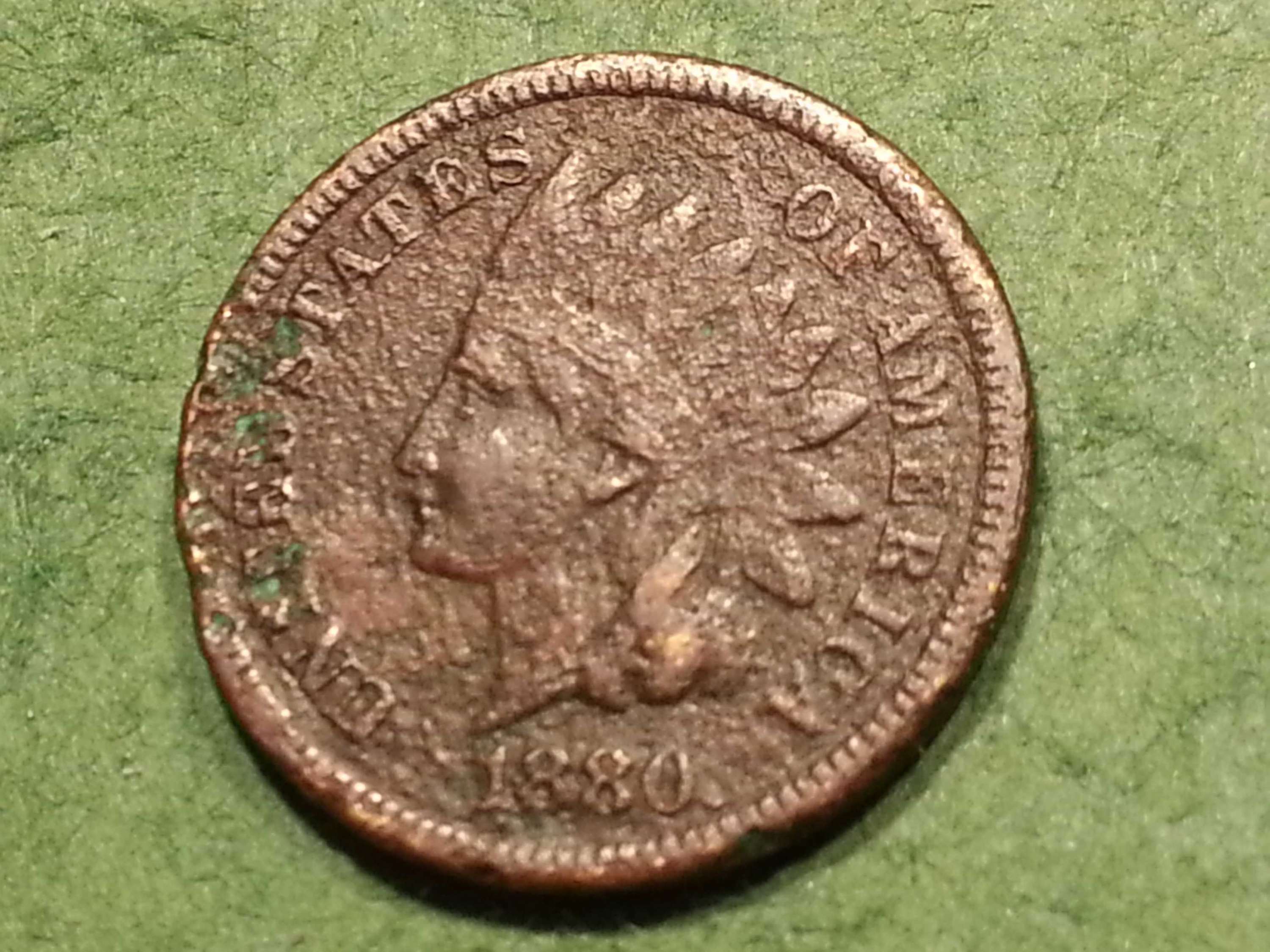 Download 1880 P Indian Head Cent, Fine Condition. Low mintage. - For Sale, Buy Now Online - Item #60187