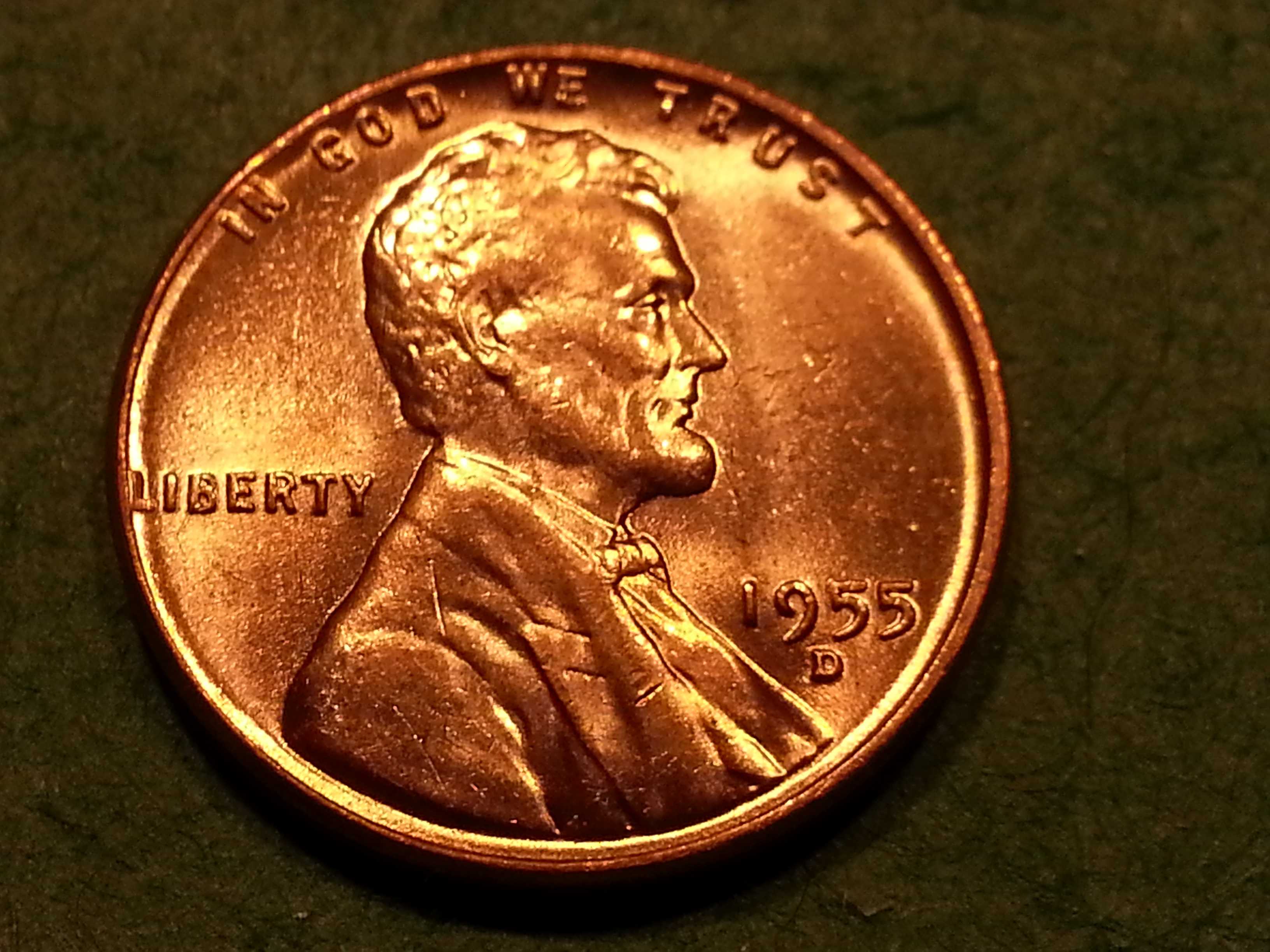 1955 D Lincoln Wheat Cent, BU condition, Nice Copper Tone surface - For ...