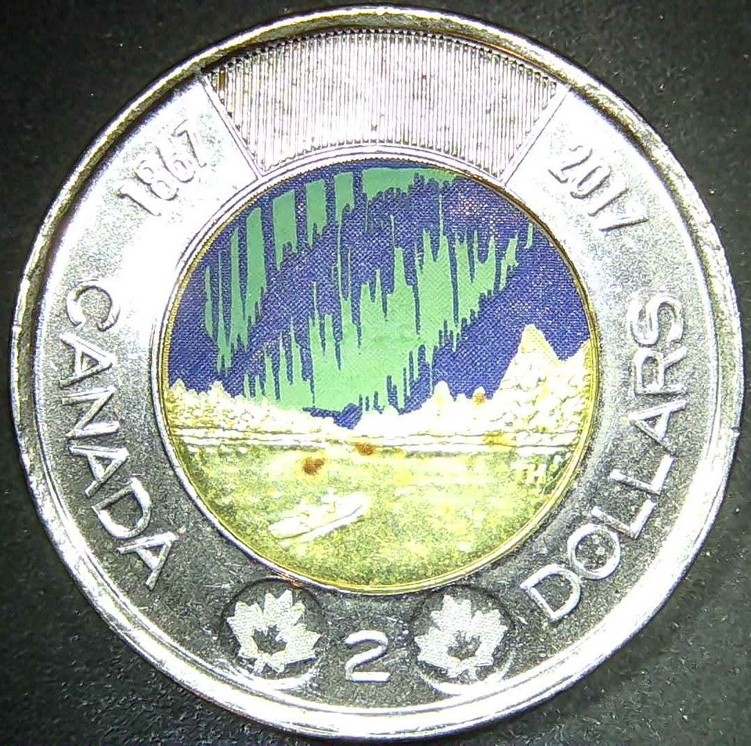 2017 Canada 2 Dollars Toonie Dance Of Spirits Glow In Dark Error