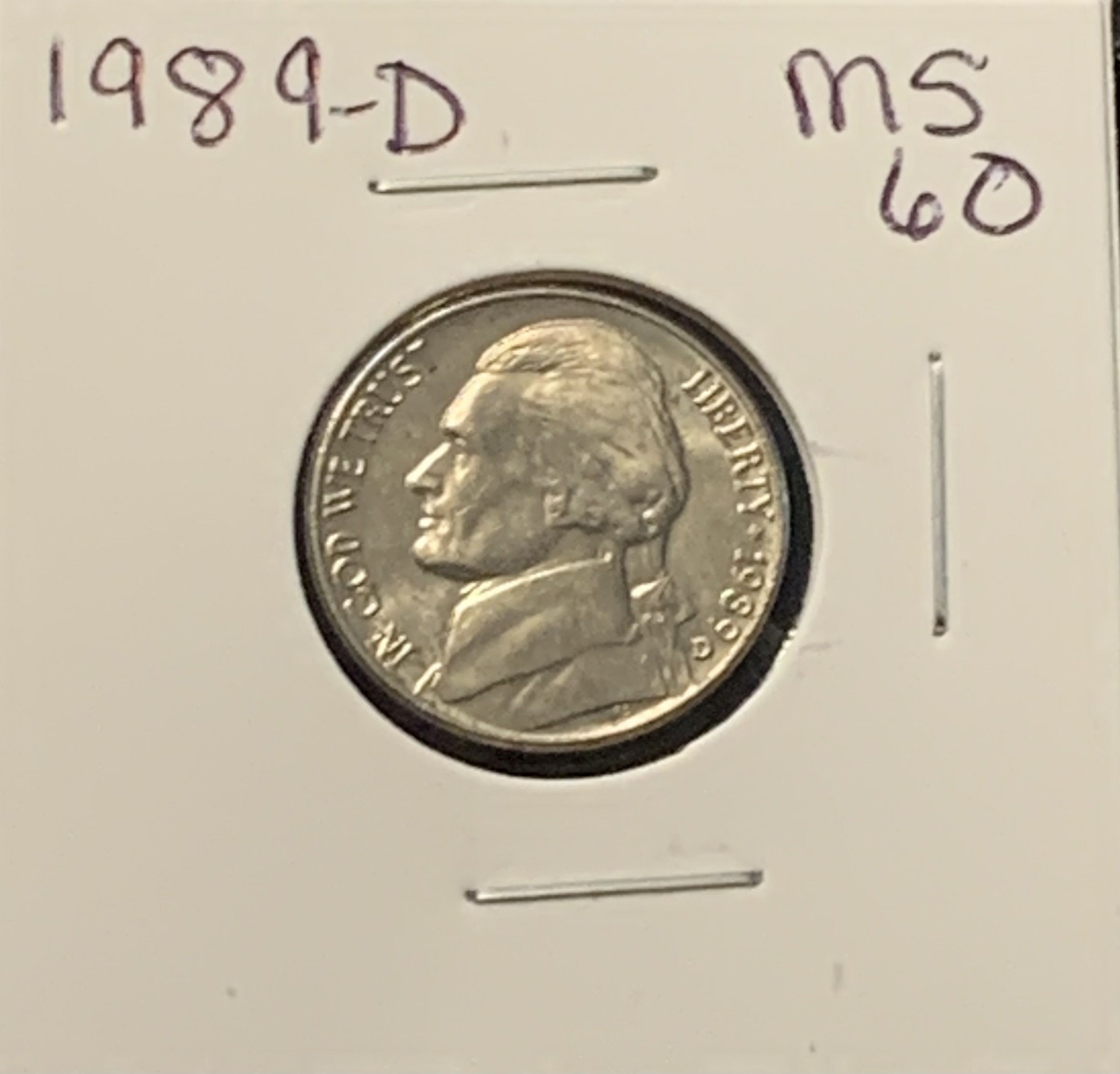 1989-D JEFFERSON NICKEL MS60 BIN .50 - For Sale, Buy Now Online