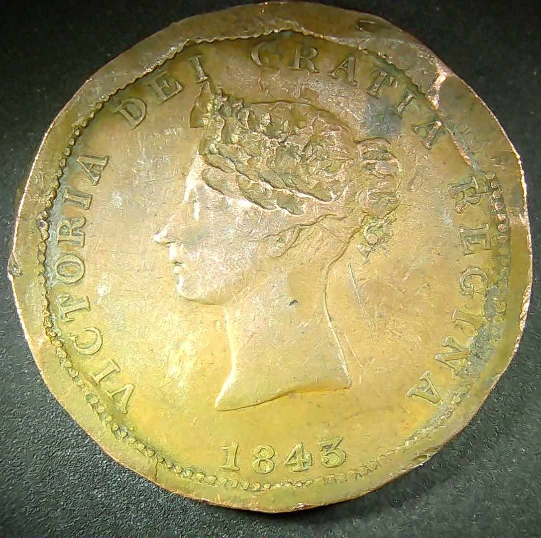 【入手困難!!】オーストラリア・ニンビン産タンクトップ【古着】値下げ不可 1843 New Brunswick Canada One Penny Token Ship Large Copper Coin