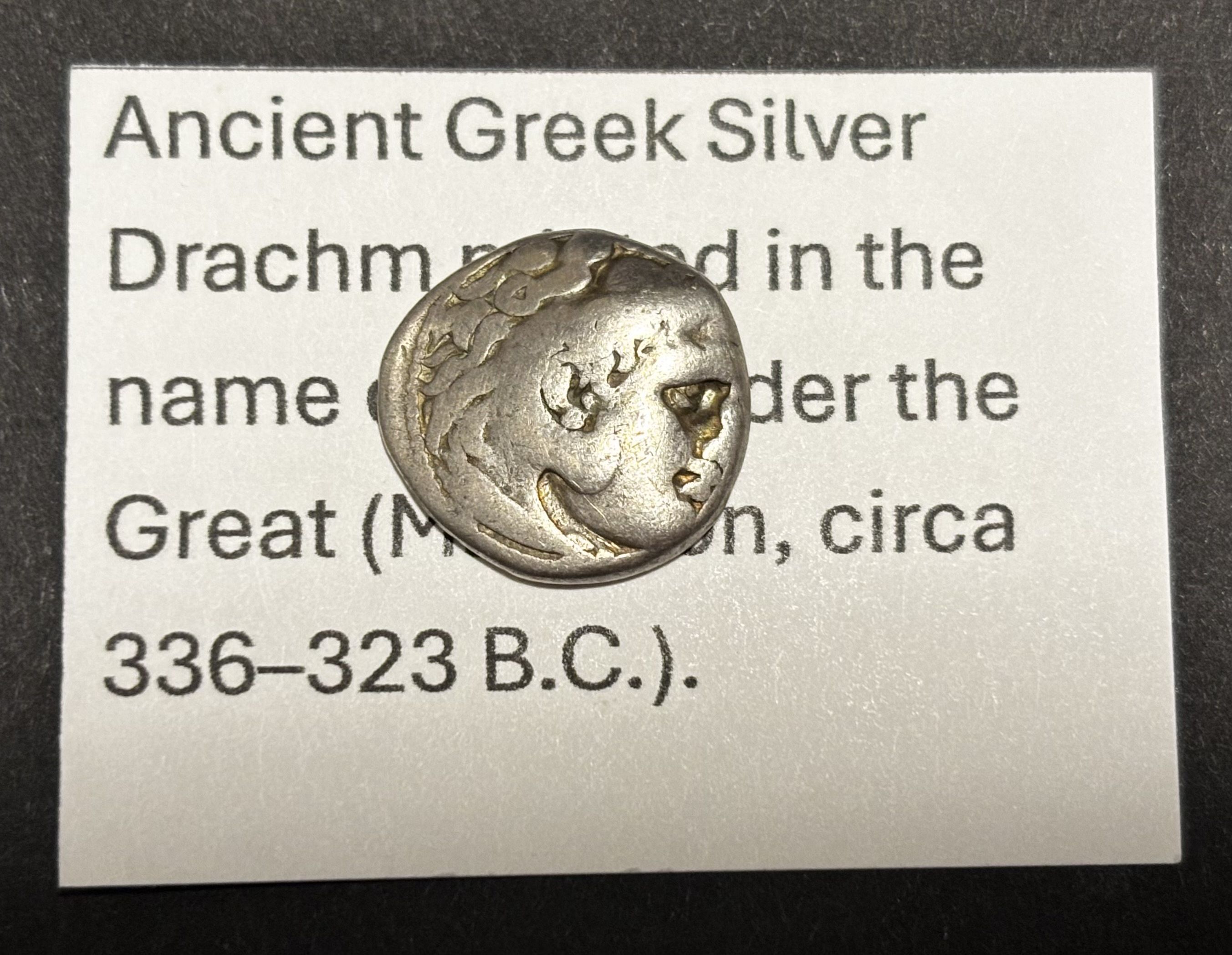 Ancient Greeks silver drachm minted in Macedon Alexander, the