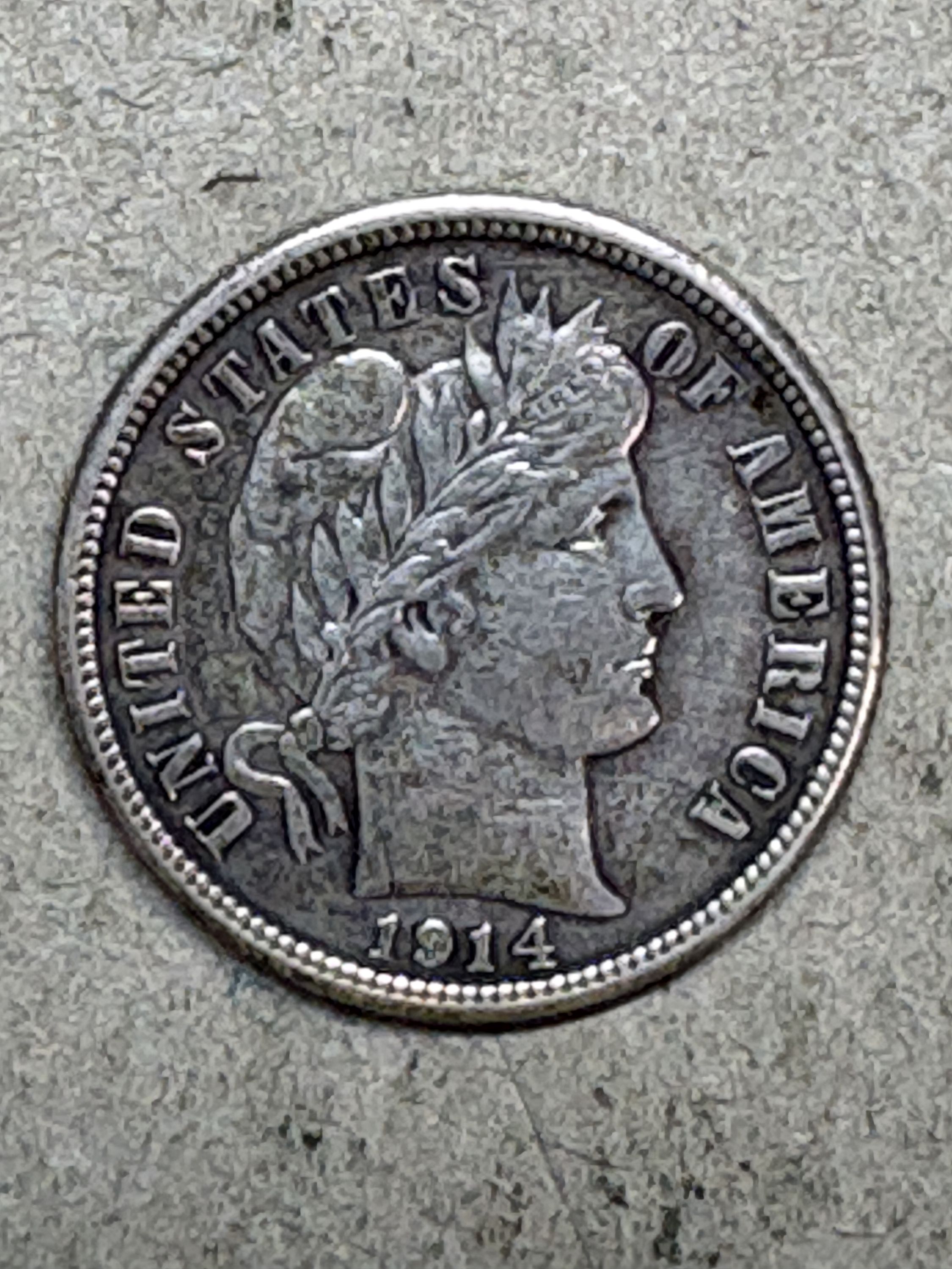 1914 Barber Dime Ch XF45 - For Sale, Buy Now Online - Item #1021634