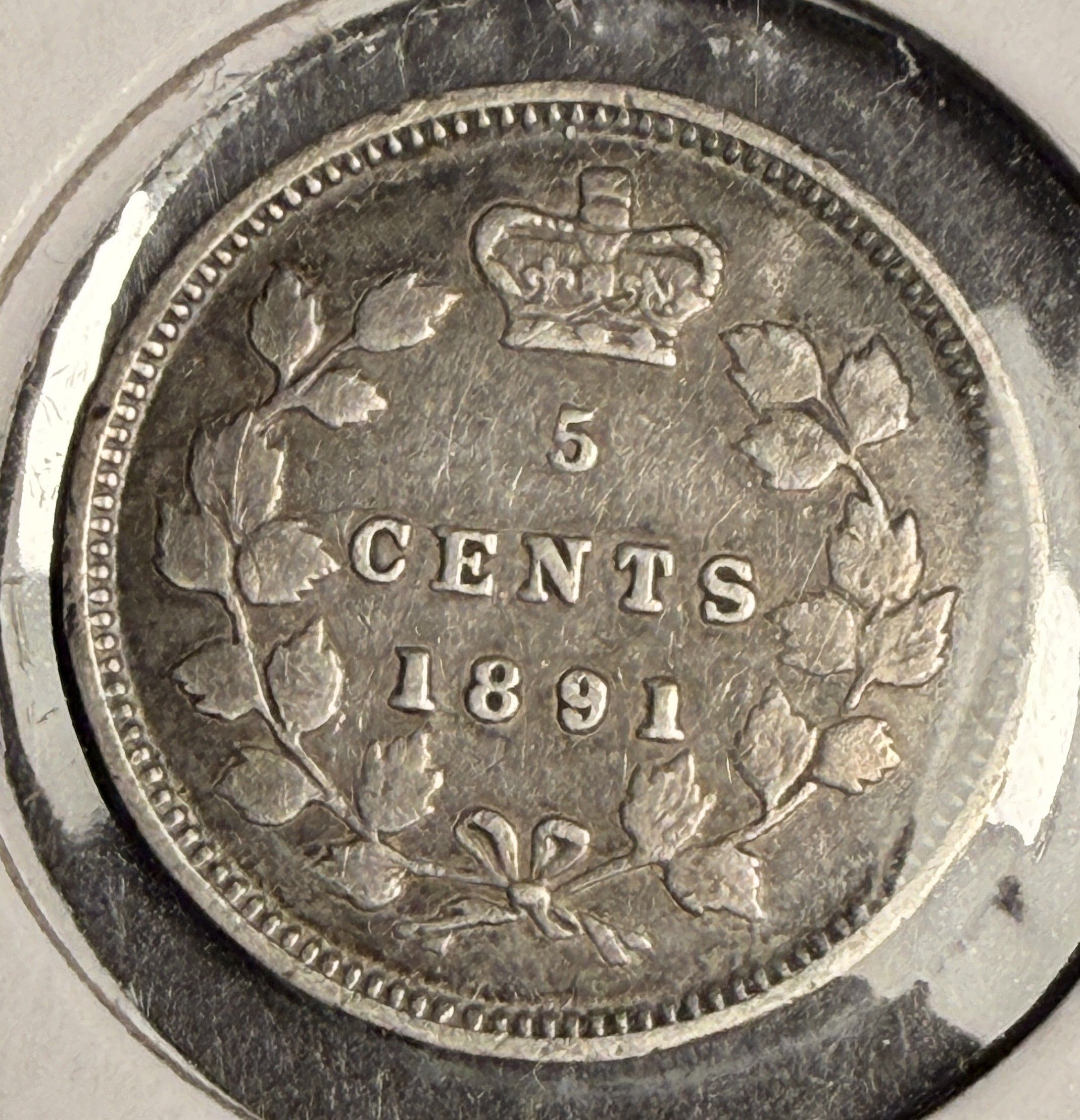 1891 Canadian 5ct Silver, VF. (18592) - For Sale, Buy Now Online