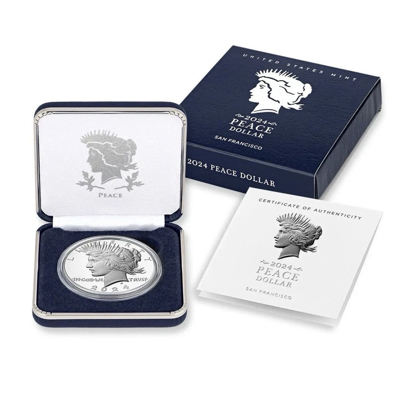 2024-S Proof Peace Silver Dollar Gem Uncirculated OGP COA 24XL