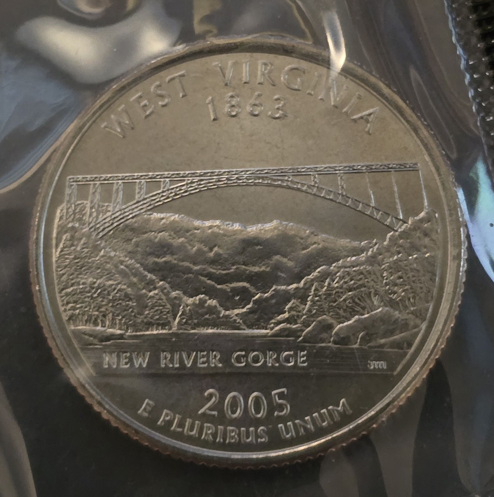 2005-D West Virginia State Quarter - BU in Original Mint Cello