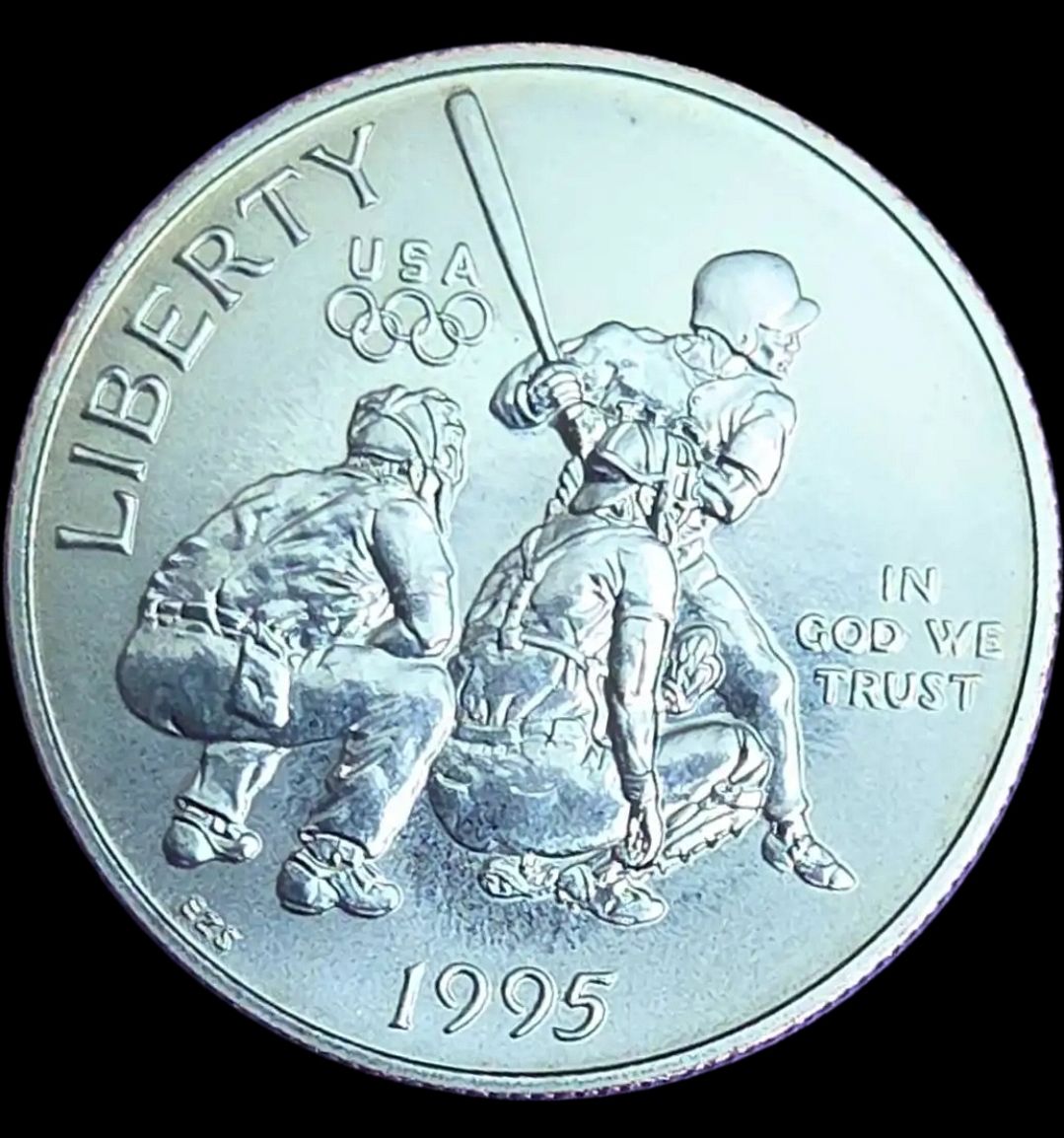 1995-S Olympic Baseball Proof Half Dollar/ Centennial 50C Clad