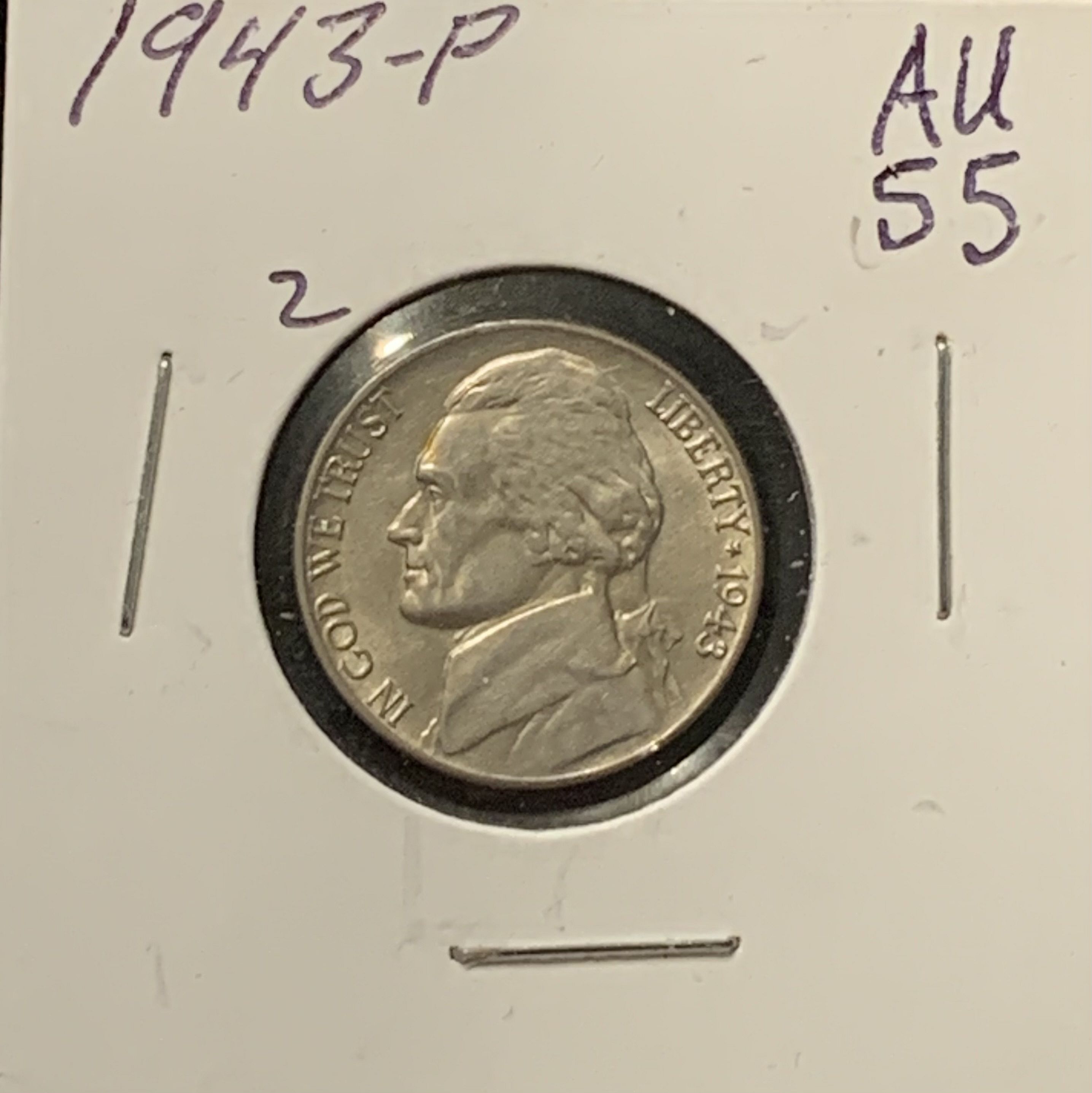 1943-P JEFFERSON NICKEL AU55 BIN 9.25 - For Sale, Buy Now Online