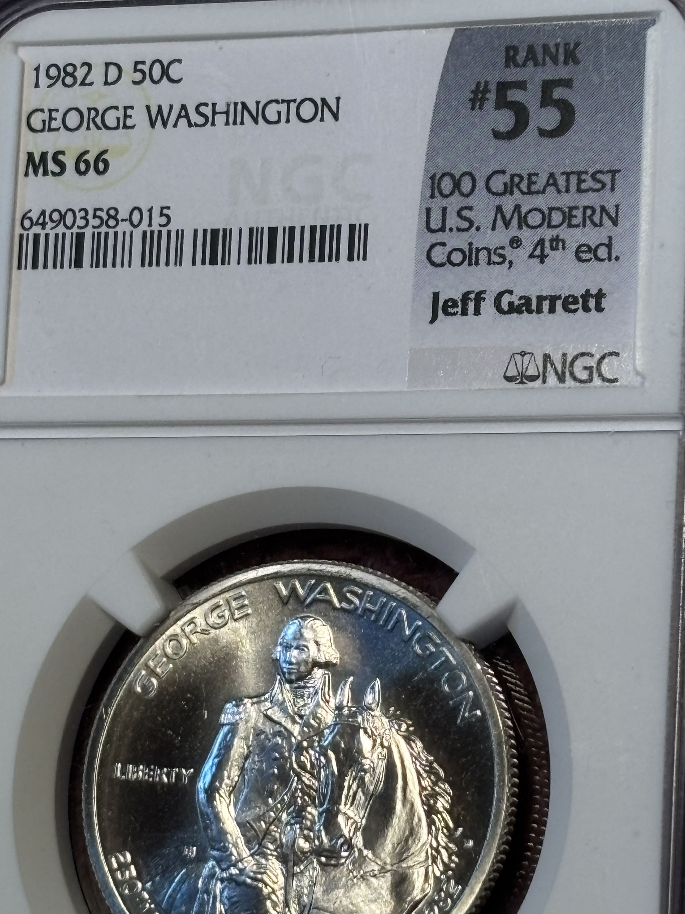 1982 D GEORGE WASHINGTON 250 TH ANNIV HALF DOLLAR --- NGC MS 66 90