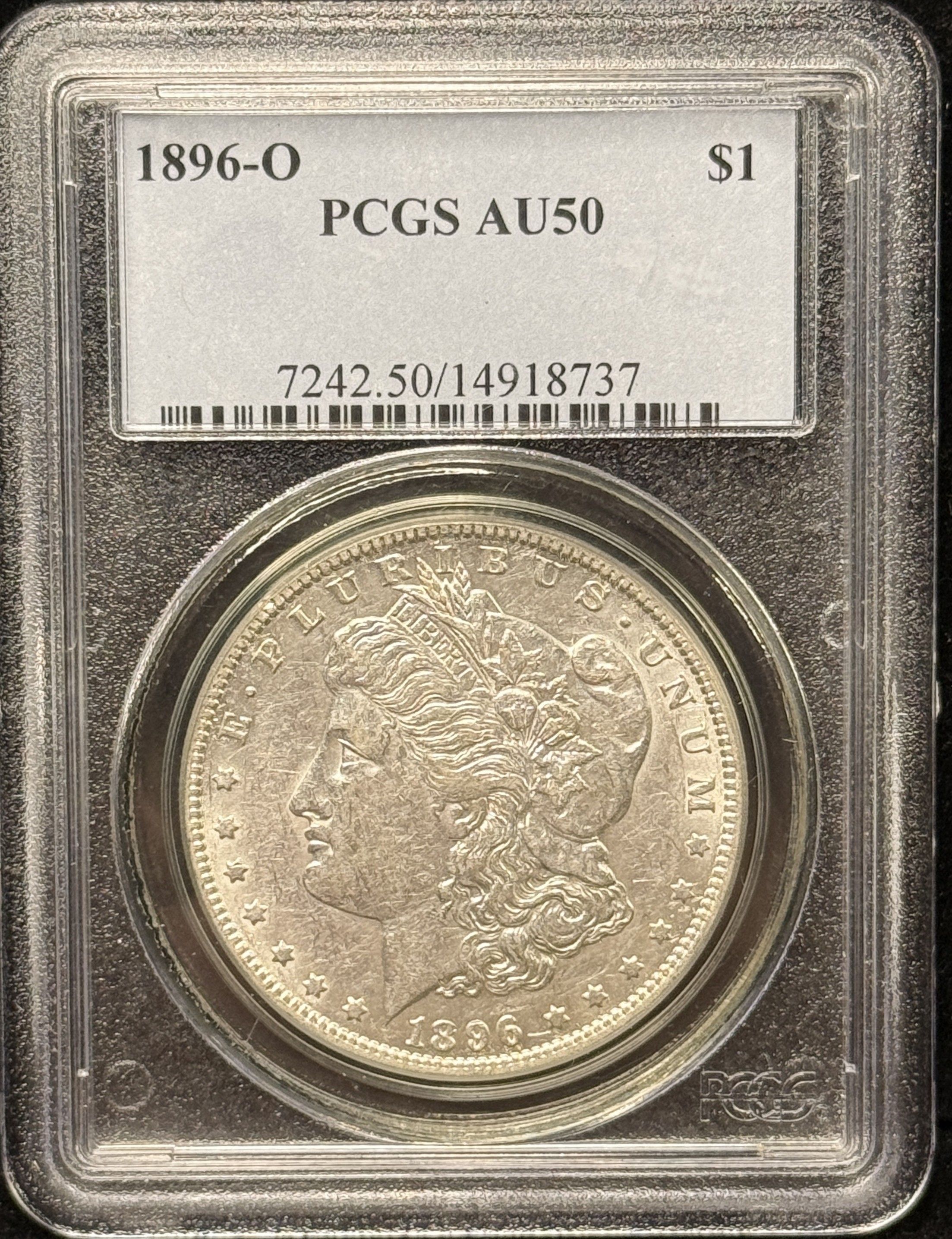 1896-O Morgan Silver Dollar, AU50 PCGS. (25726) – For Sale – Buy 1896-O Morgan Silver Dollar, AU50 PCGS. (25726) – For Sale – Buy