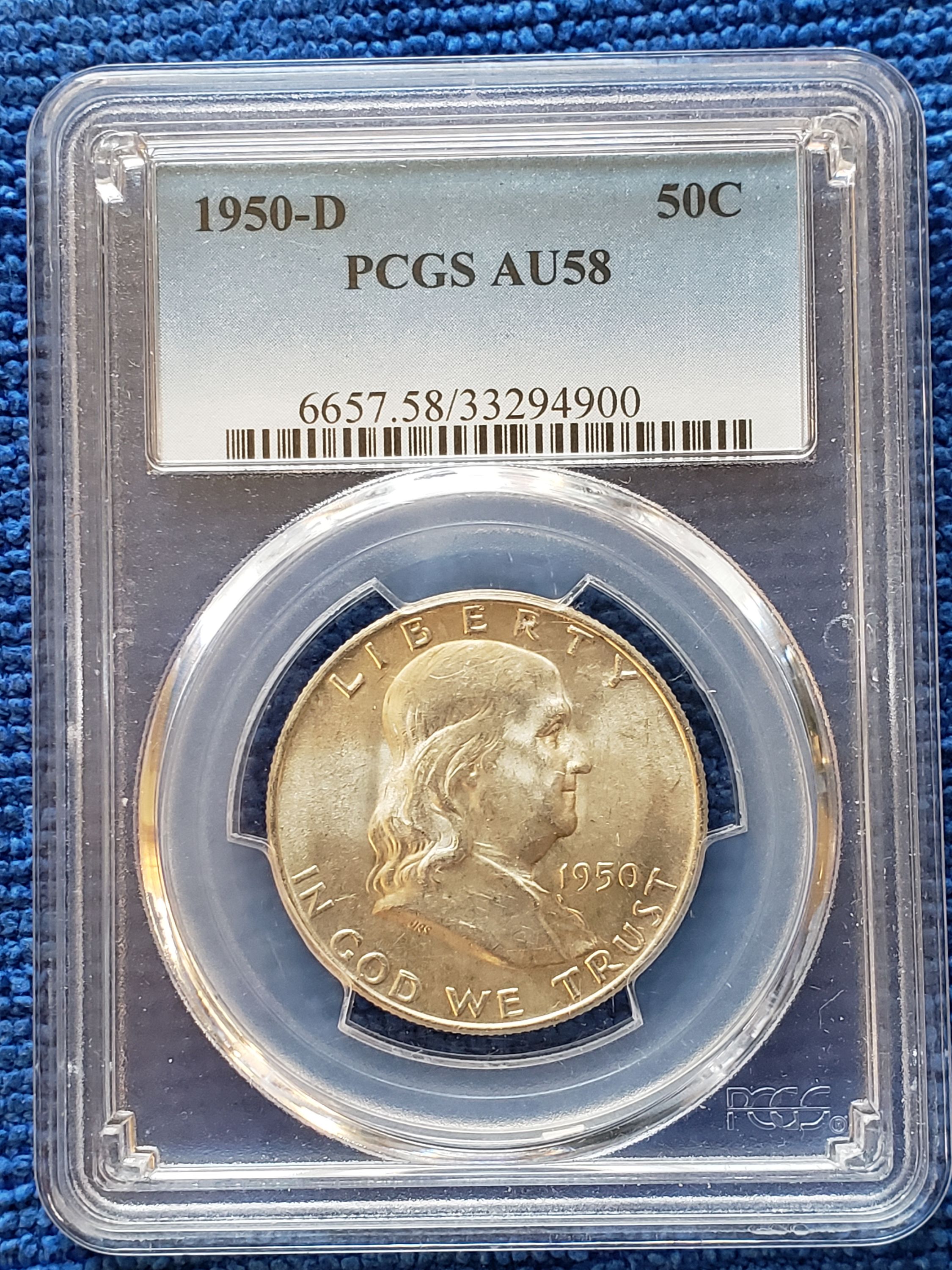 1950 D Franklin half-dollar PCGS AU58 – For Sale – Buy It Now