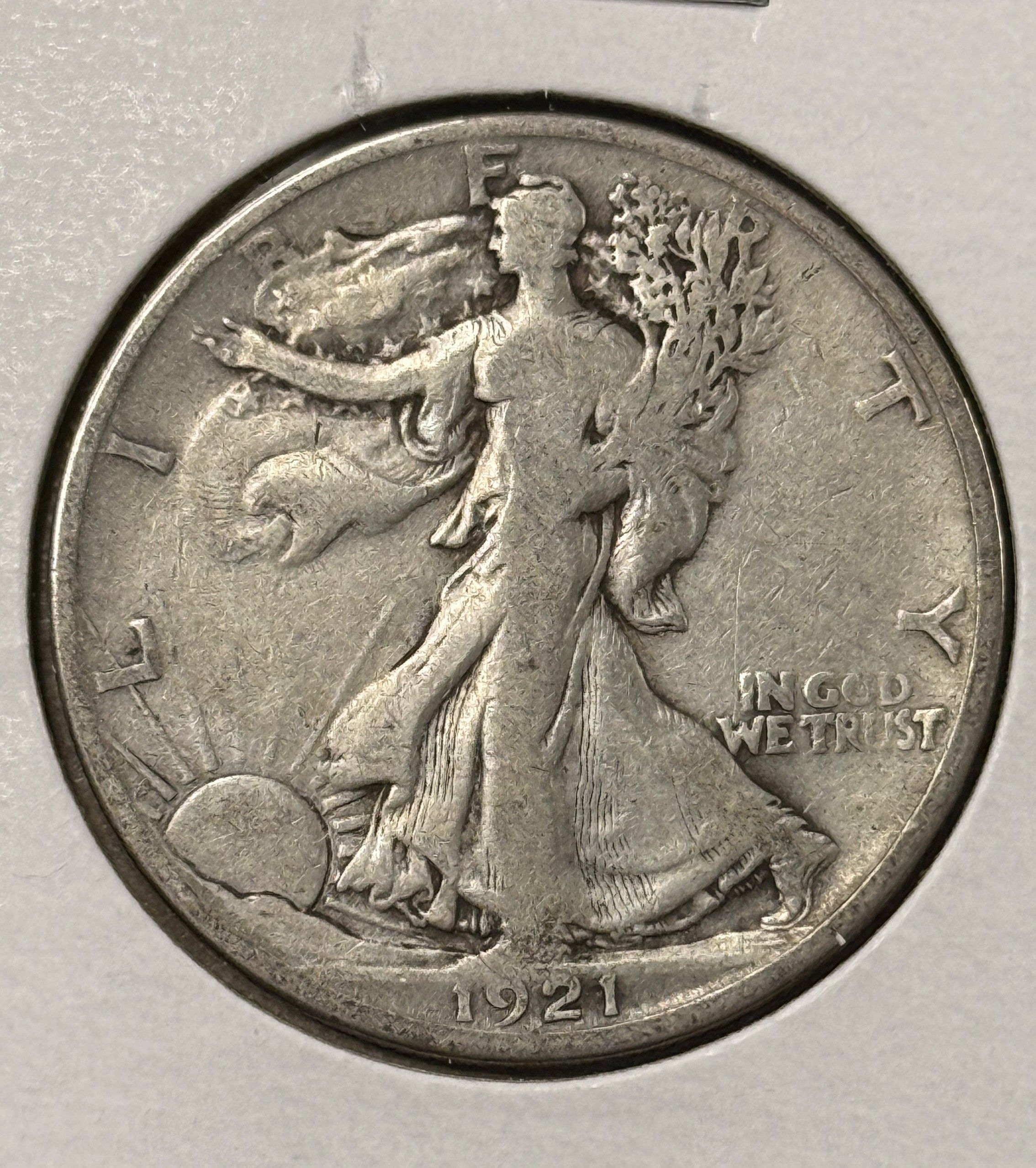 1921-S Walking Liberty Half Dollar, Key Date, Nice VG+. (25324