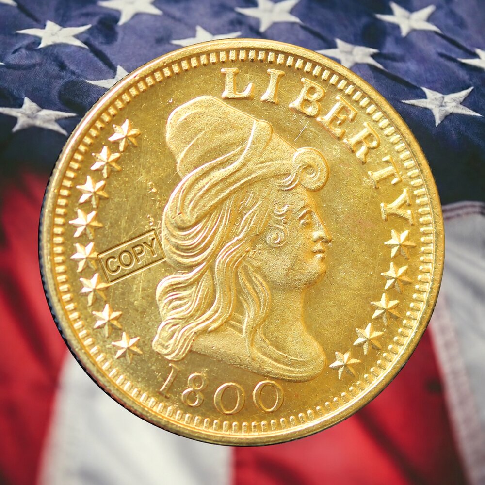 1800 Draped Bust Ten Dollar Gold Plated Novelty Coin Modern 