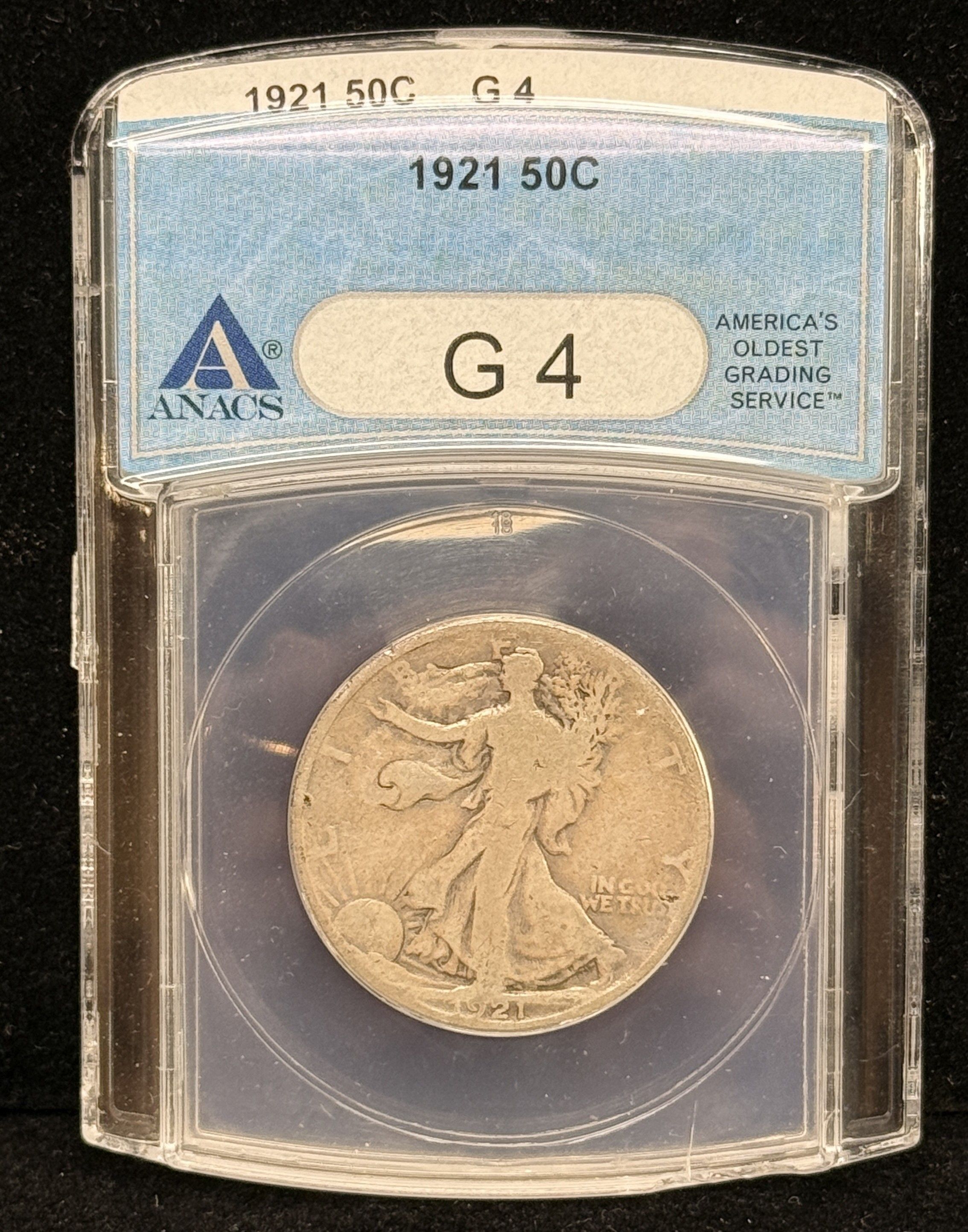 1921-P Walking Liberty Half Dollar, Key Date, G4 ANACS (24714