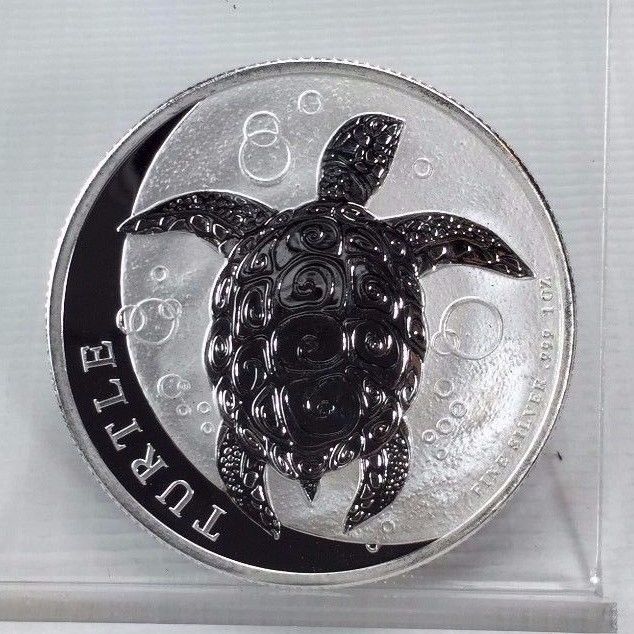 2014 1 oz New Zealand Silver $2 Niue Hawksbill Turtle Coin BU