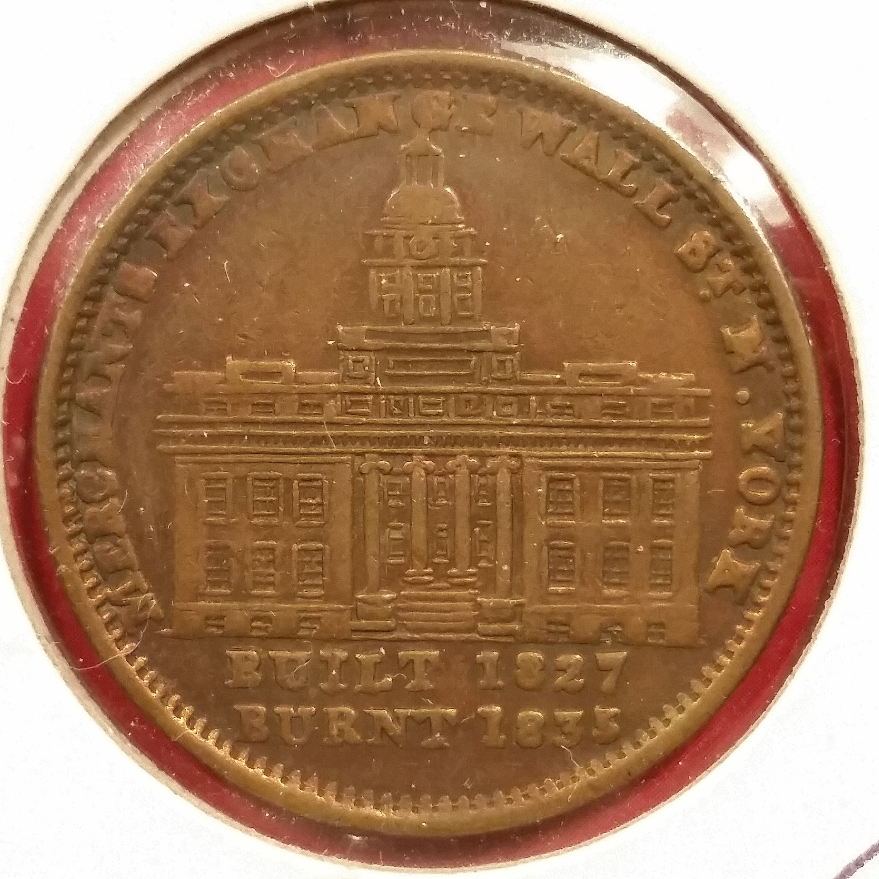 Hard Times Token - MERCHANTS EXCHANGE WALL ST. N. YORK BUILT 1827