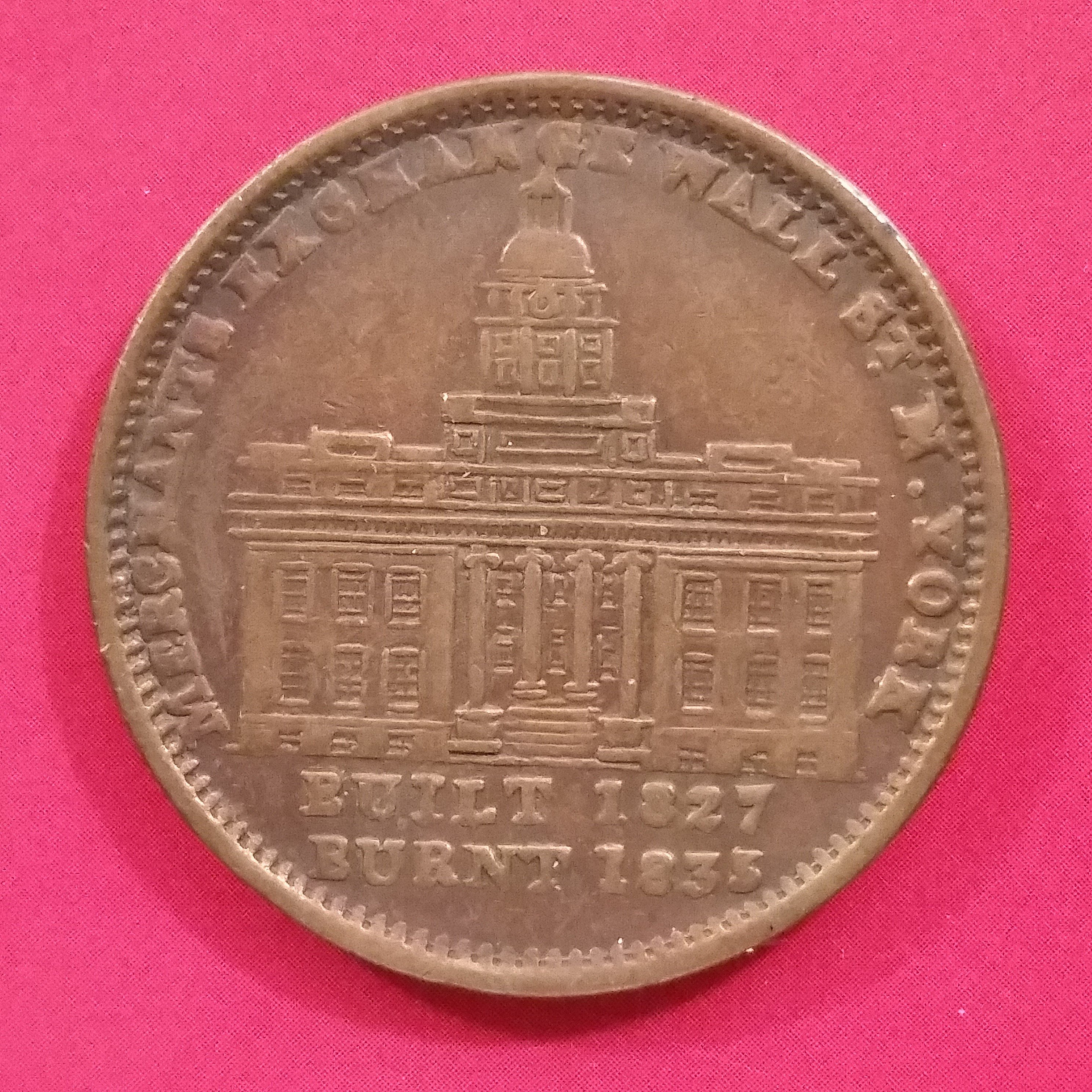 Hard Times Token - MERCHANTS EXCHANGE WALL ST. N. YORK BUILT 1827