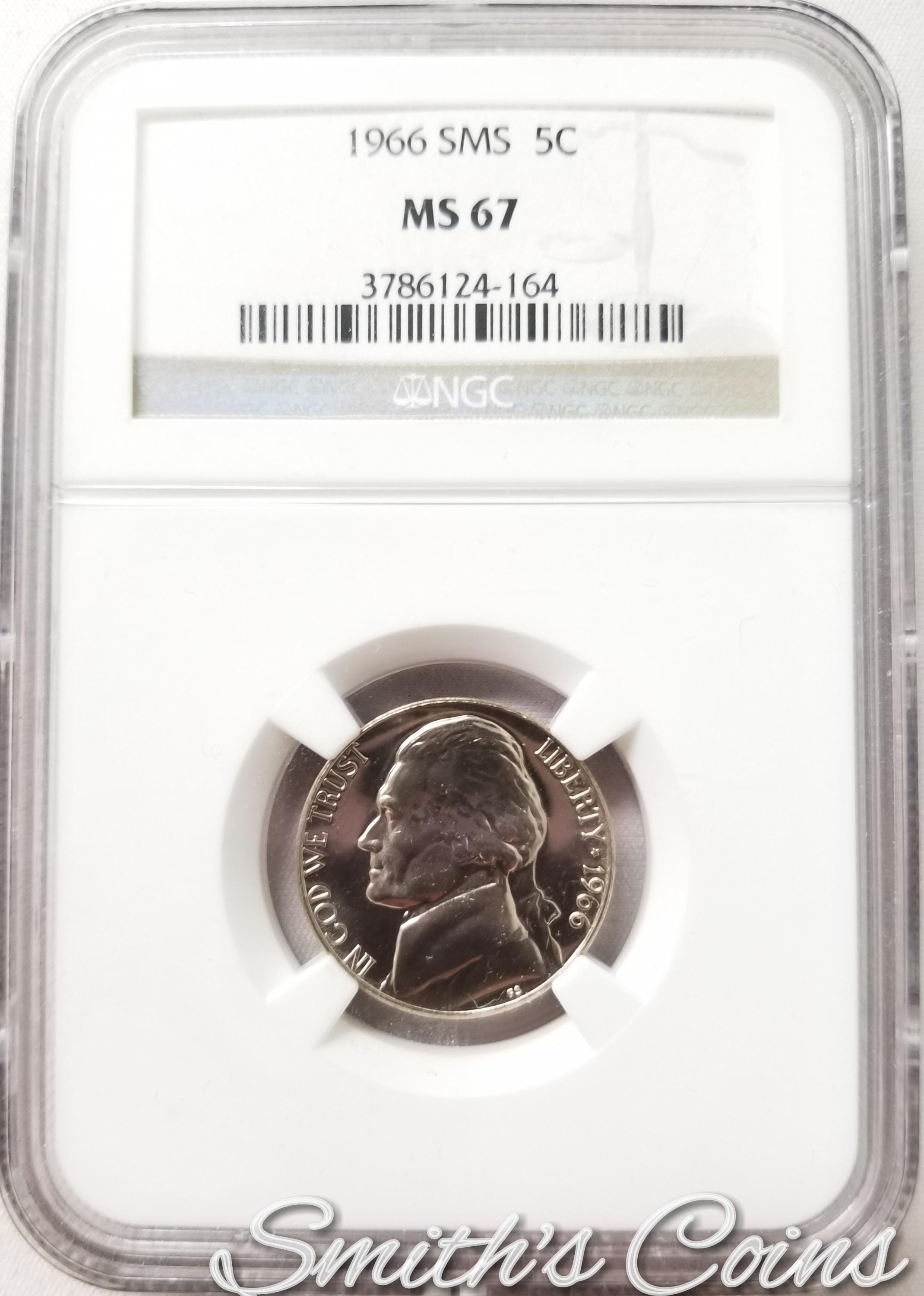 1966 BU SMS Jefferson Nickel FREE SHIPPING ON ADDITIONAL COINS