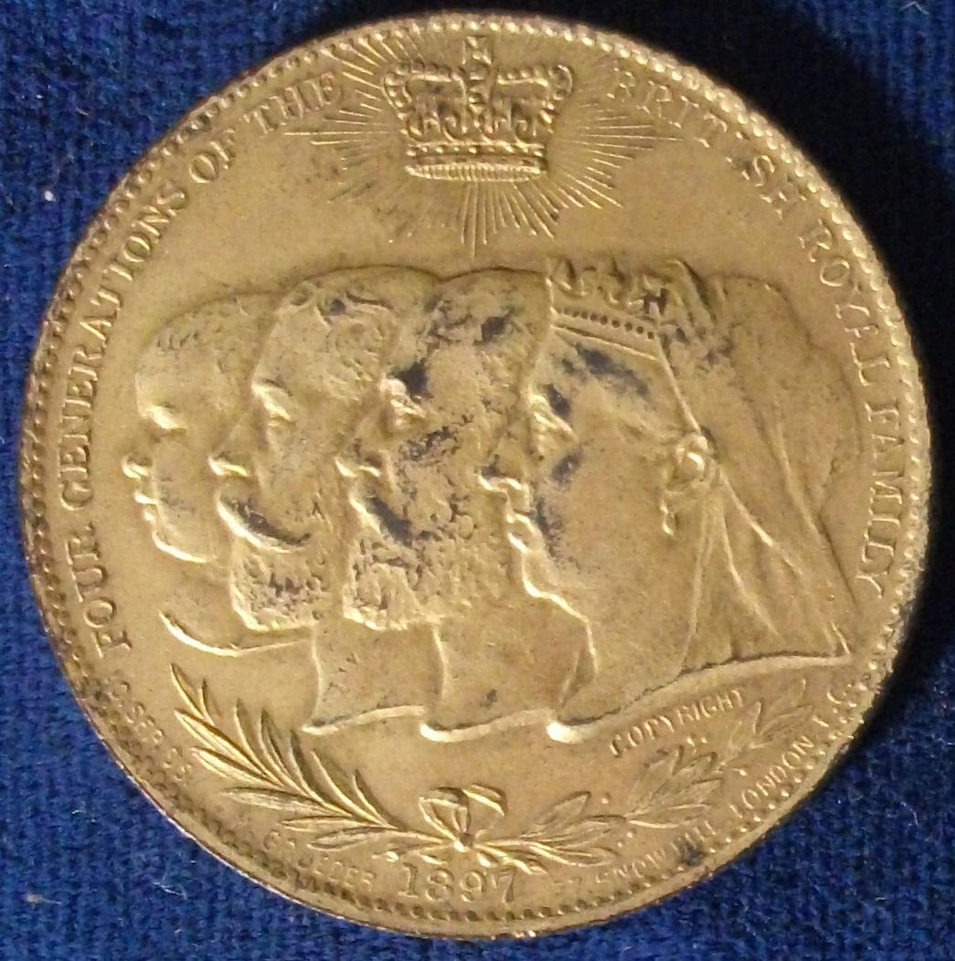 1897 60 Years of Queen Victoria's Reign, 4 Generations XF+ For Sale